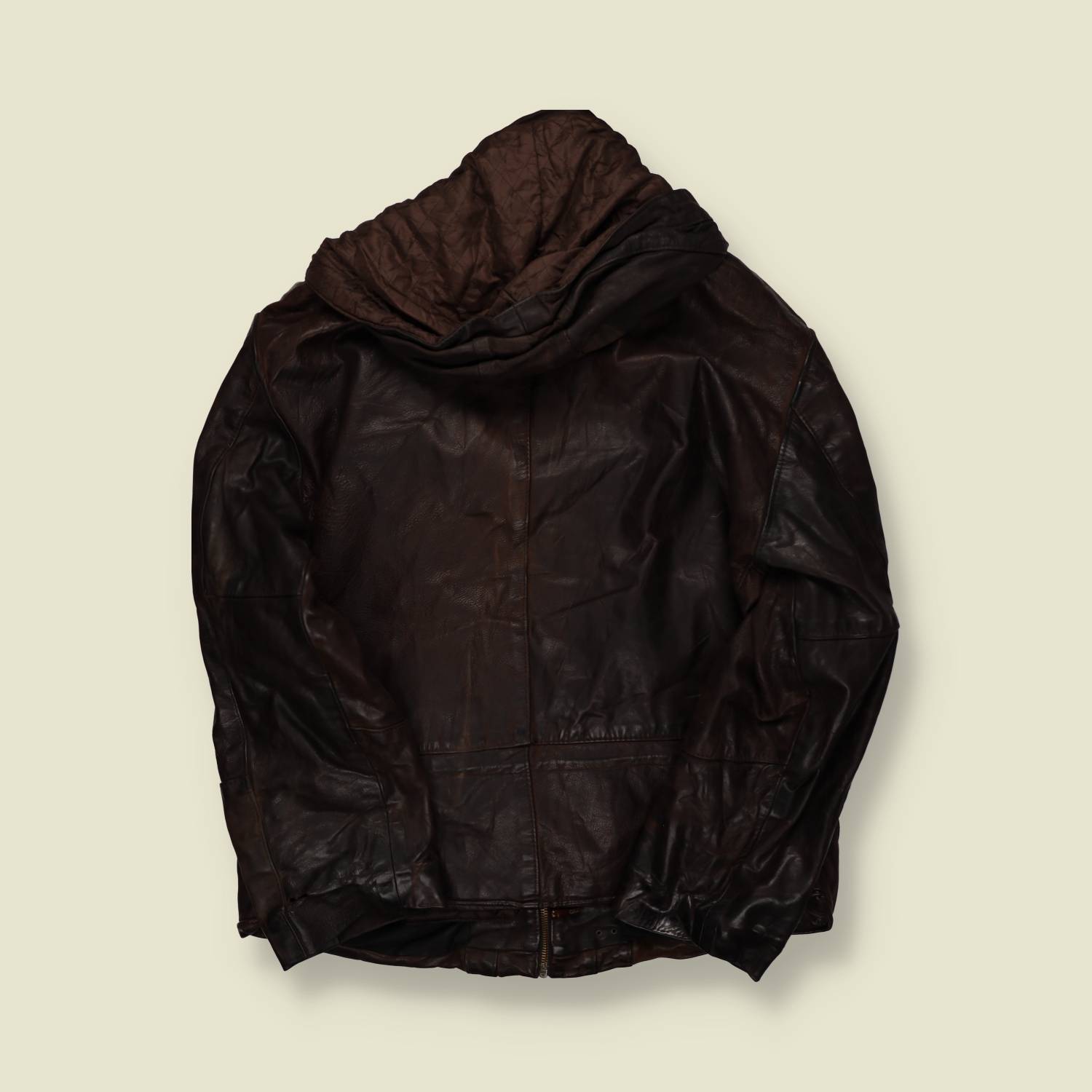 1980s–1990s | Captain G By Gazo | Fireman Clasp Heavy Leather Jacket – L