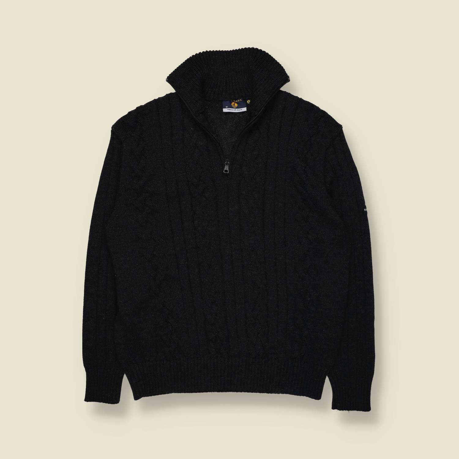 1990s | 1/4 Zip Jumper | Navy – M