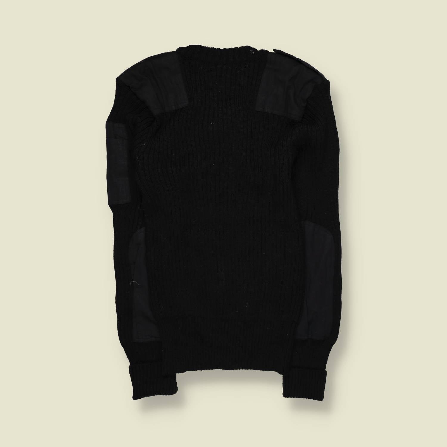 1990s | Albanos | Military Jumper | Black – 100% New Wool – XS