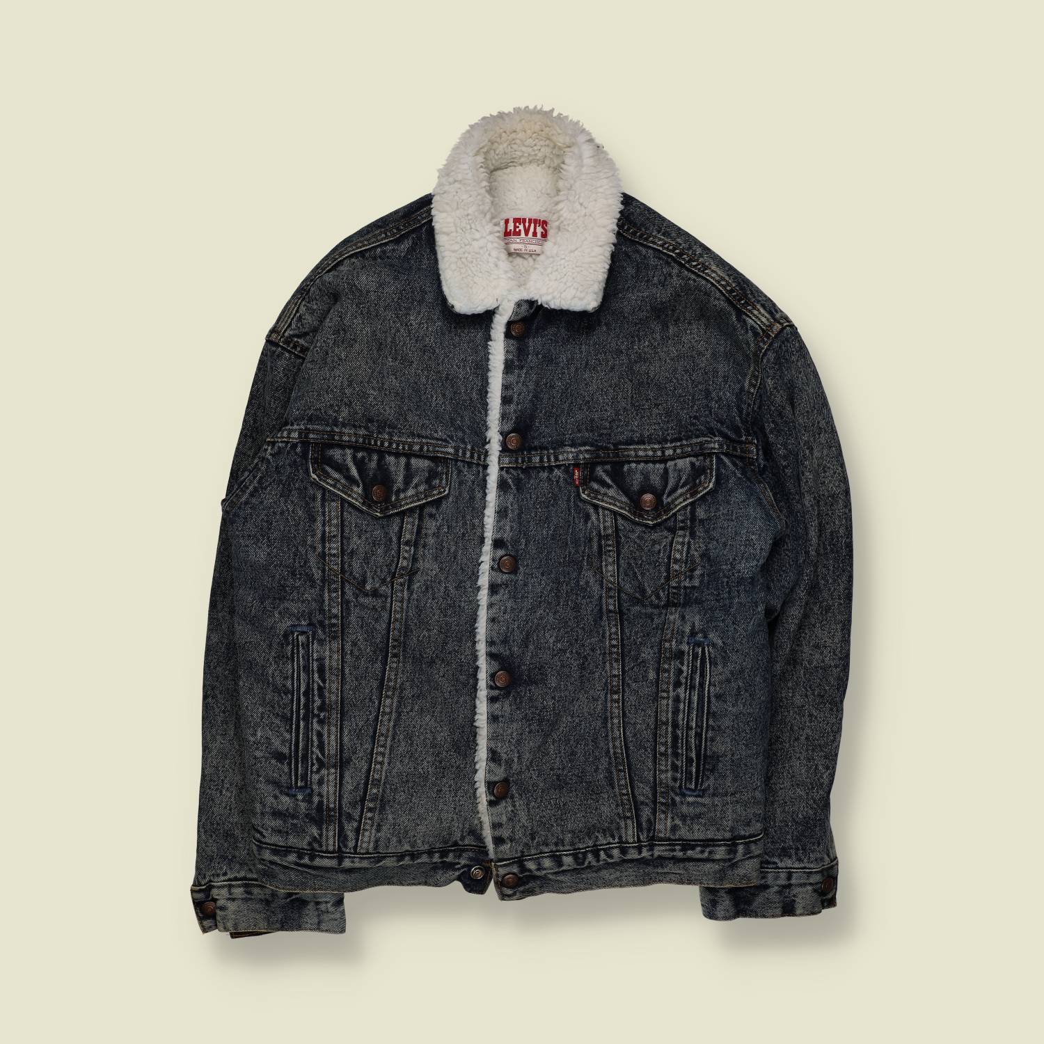 1980s | Levi’s | Sherpa Lined Denim Jacket | Acid Wash – L