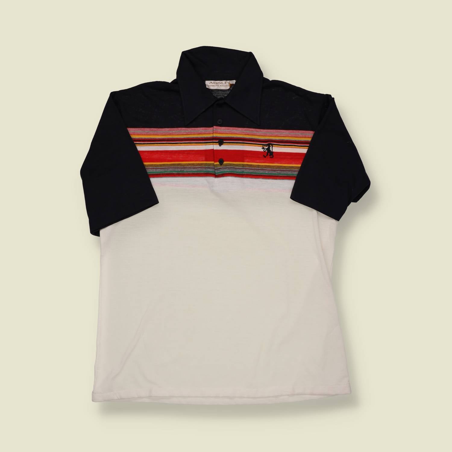 1970s Adolfo Striped Polo Shirt - M