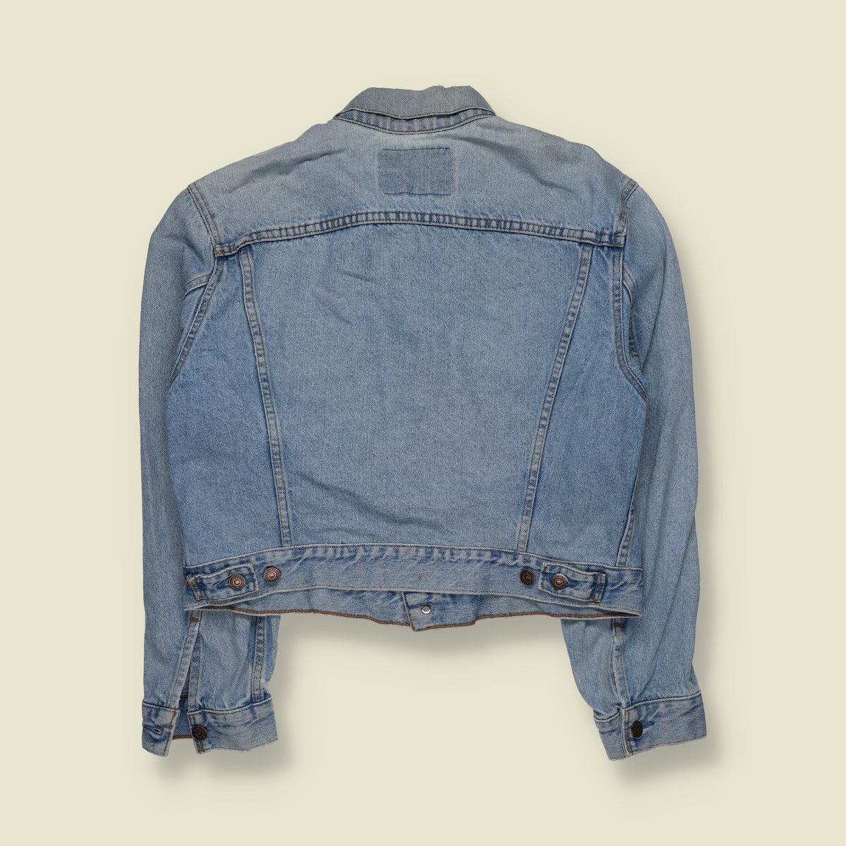 1980s | Levi's | Orange Tab Short Denim Trucker Jacket | Light Blue - S