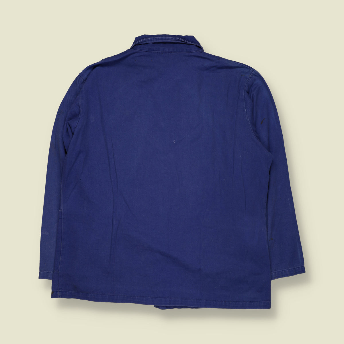 1980s | Three-Pocket Cotton Chore Work Jacket | Blue - L