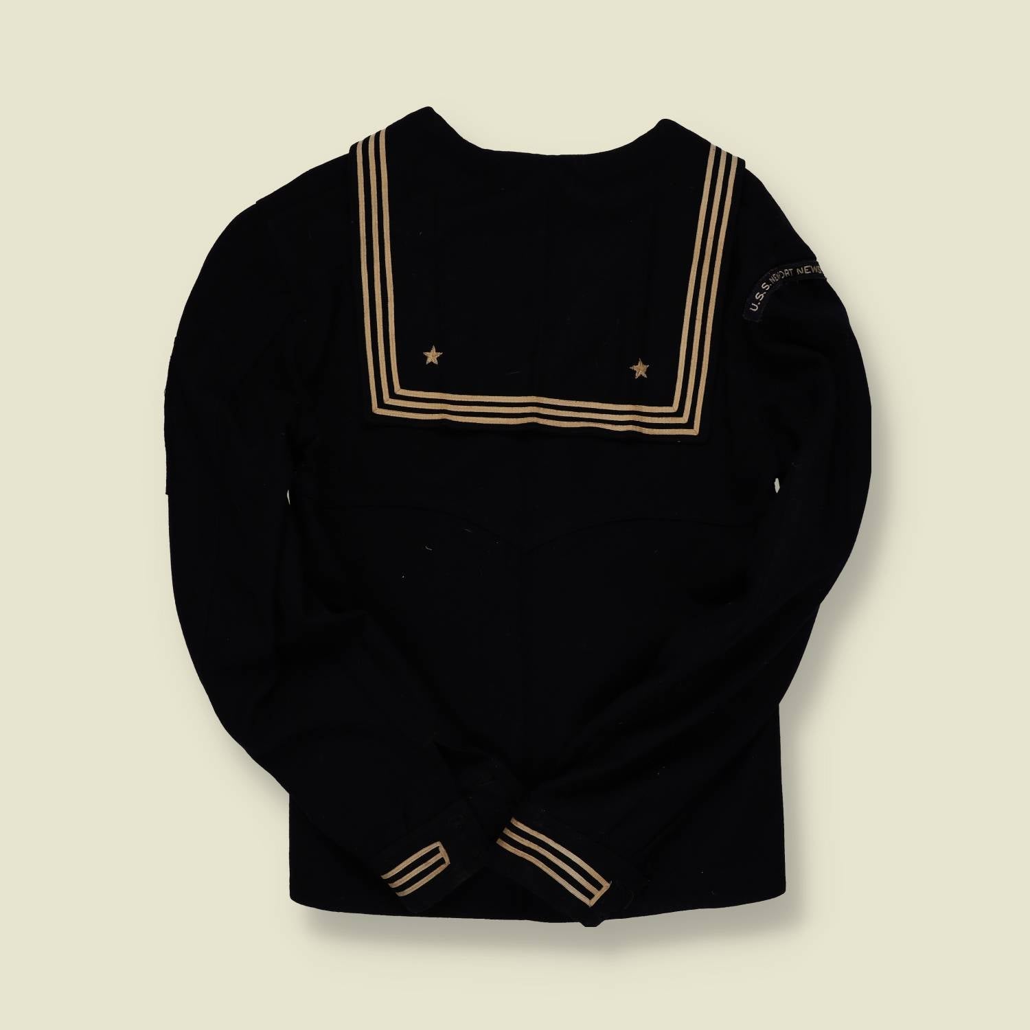 1940s–50s | U.S. Navy | USS Newport Sailor Jumper – Wool Dress Blues - XS