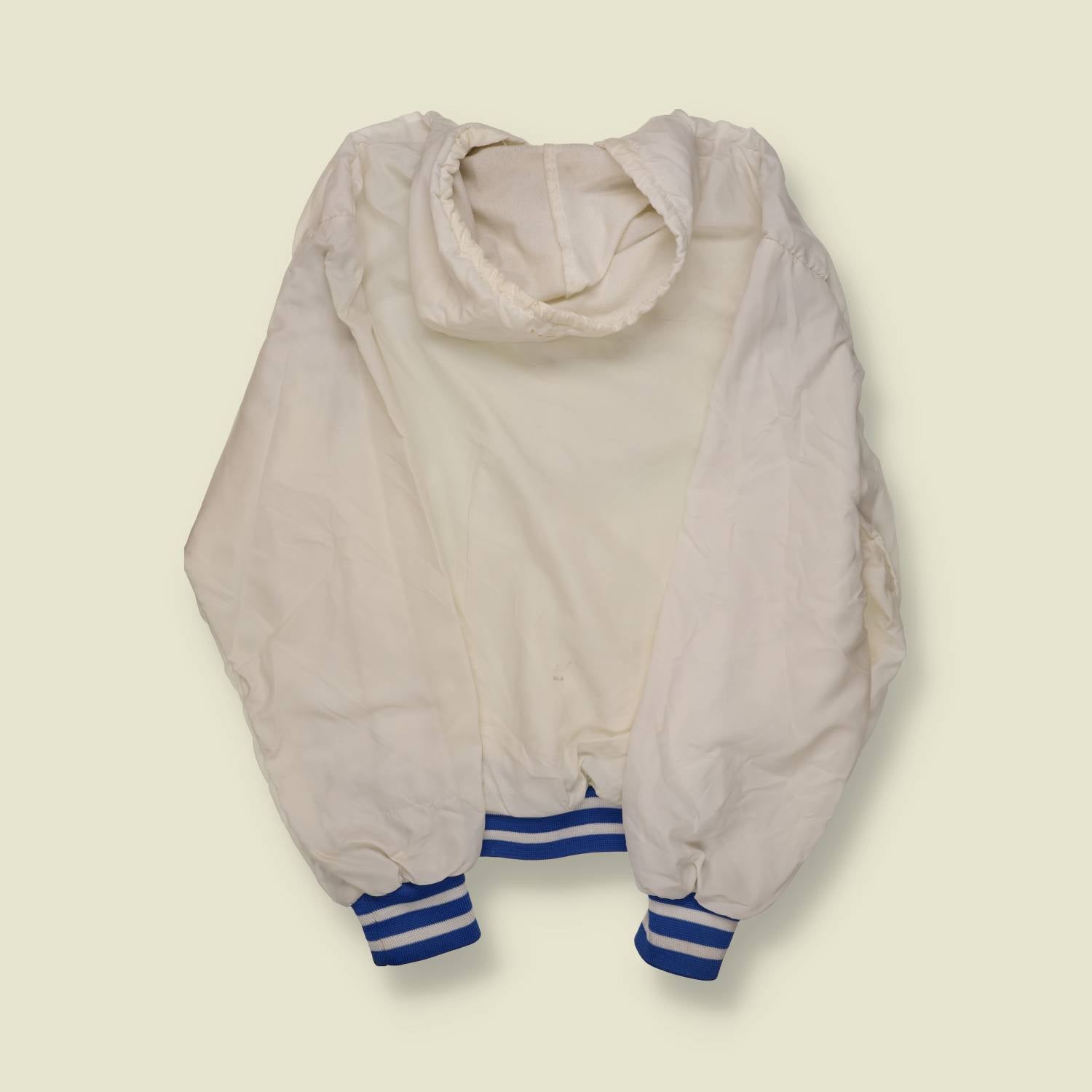 1980s | Artex | Johns Hopkins Half-Zip Hoodie – Cream & Blue - S/M