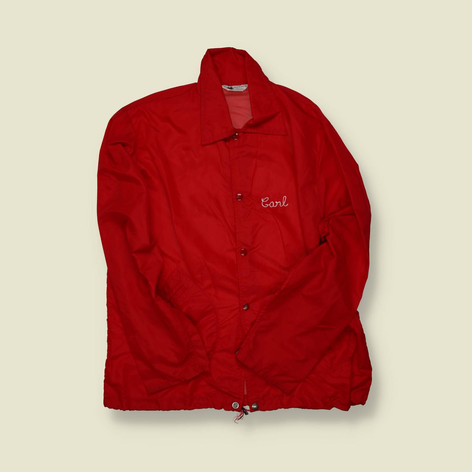 1960s–70s | Maple Sportswear | Vera Cruz Fire Co. Coaches Jacket – Red - S/M