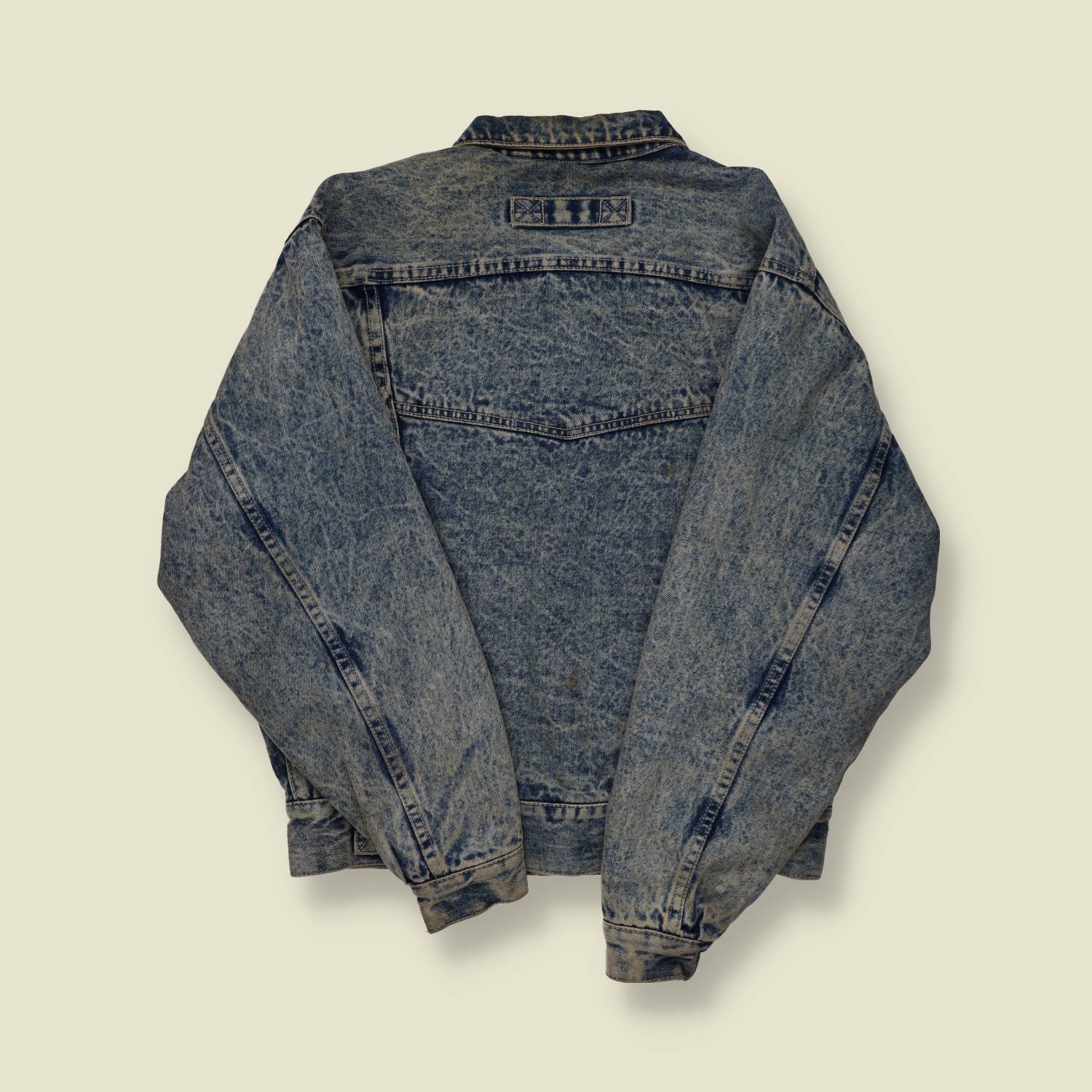 Late 1980s | Diamond Wash | Acid Wash Denim Jacket - S