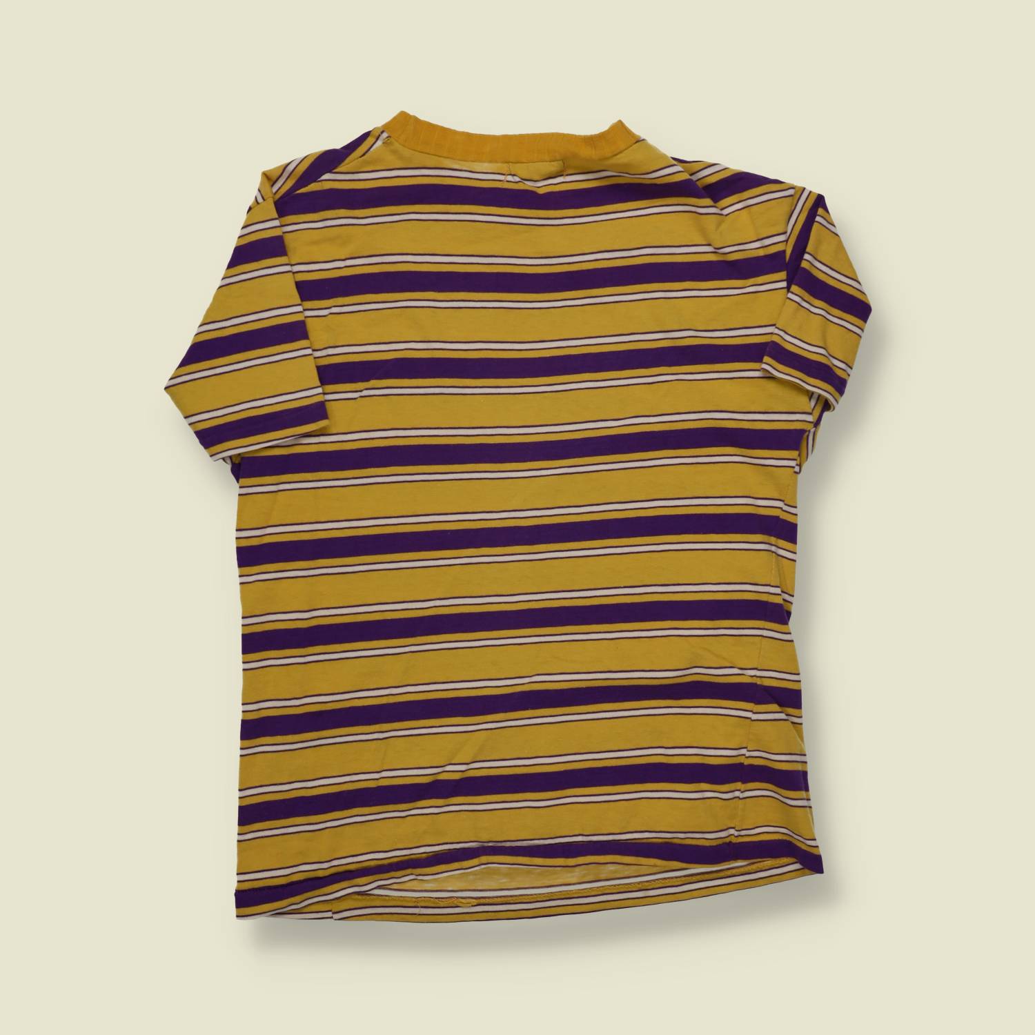 1960s | Marae Press | Striped T-Shirt – Gold & Purple - XS/S