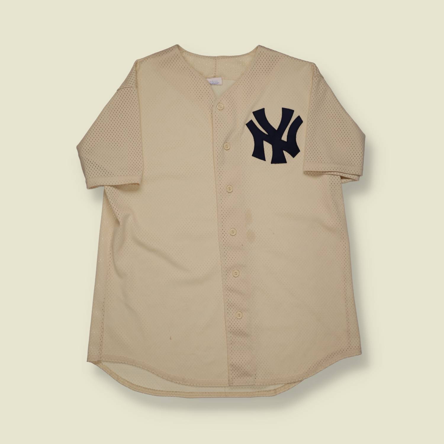 1980s–90s | Majestic | New York Yankees Mesh Jersey – Cream - M