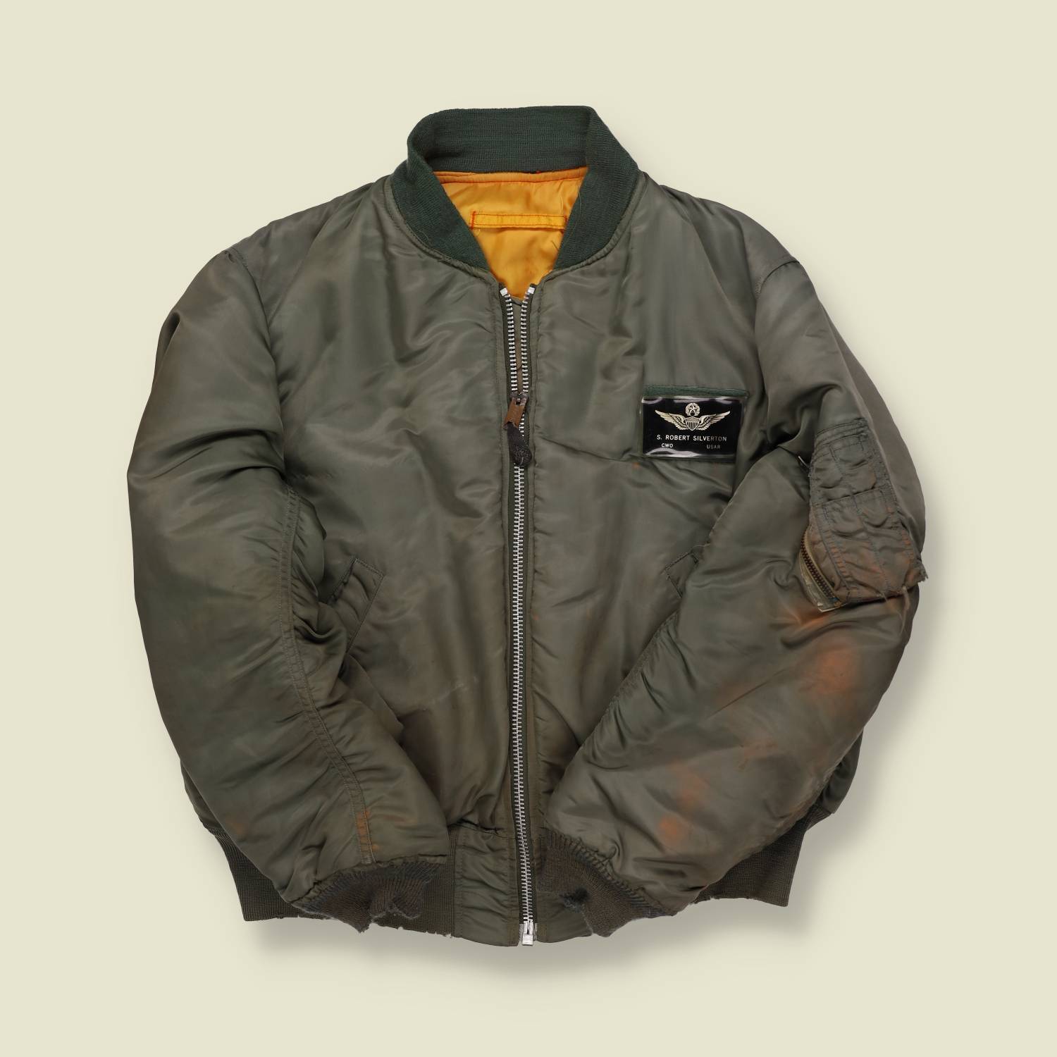 1960s | USAF | MA-1 Flight Jacket – “S. Robert Silverton” Named - S/M