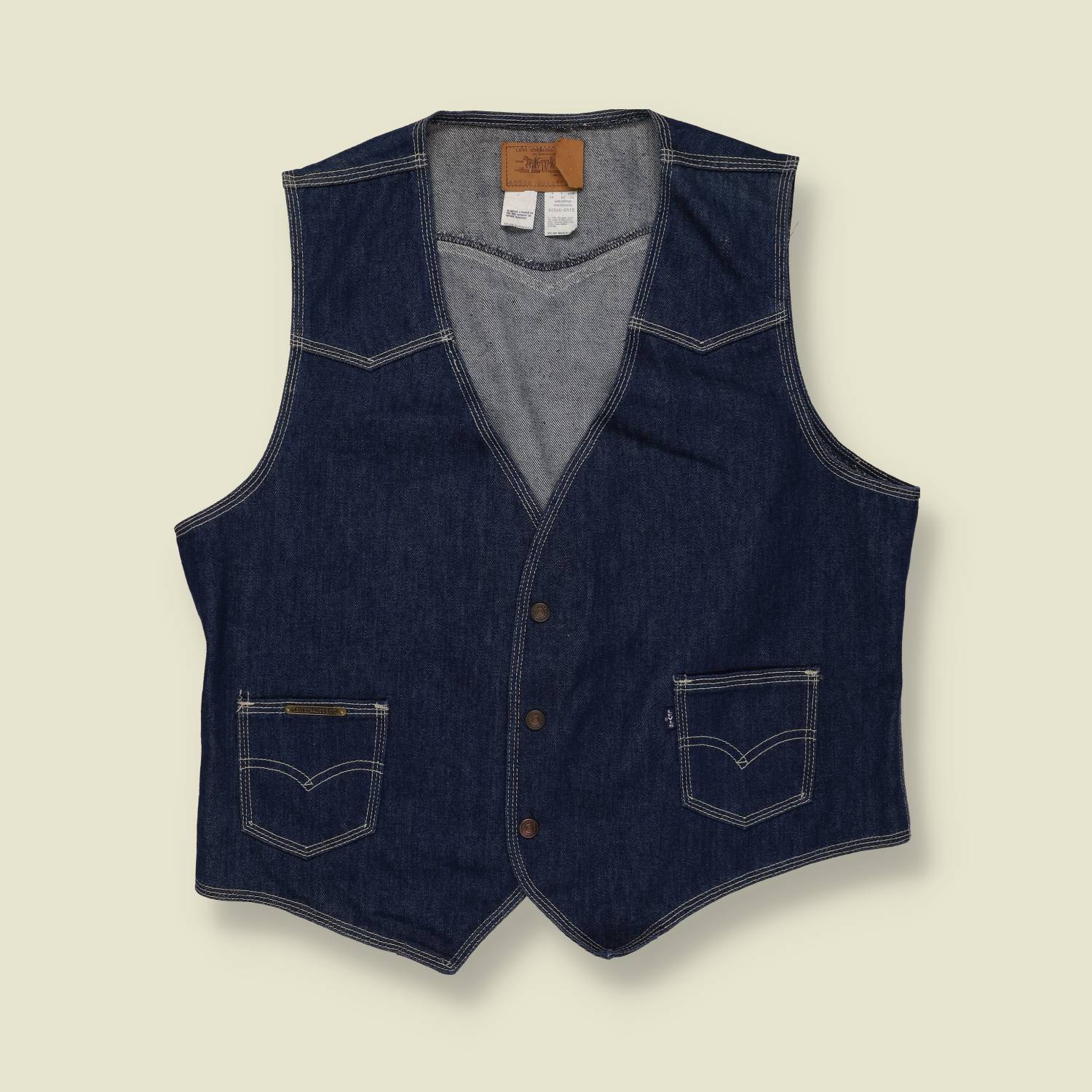 Early 1970s | Levi’s | Black Label Big E Denim Western Vest - L