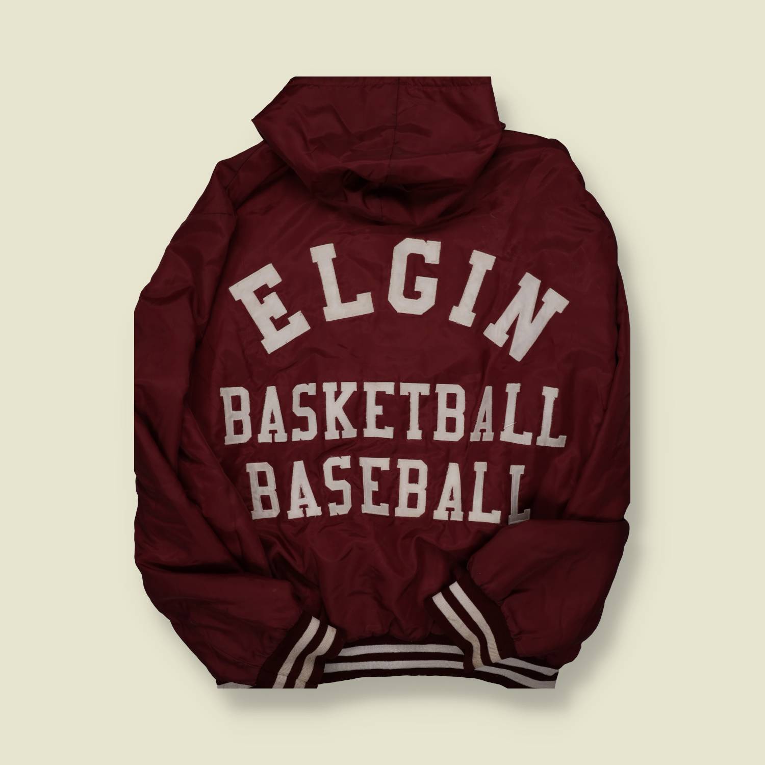1990s–2000s | Holloway | Elgin Basketball & Baseball Hooded Jacket – Maroon - XXL