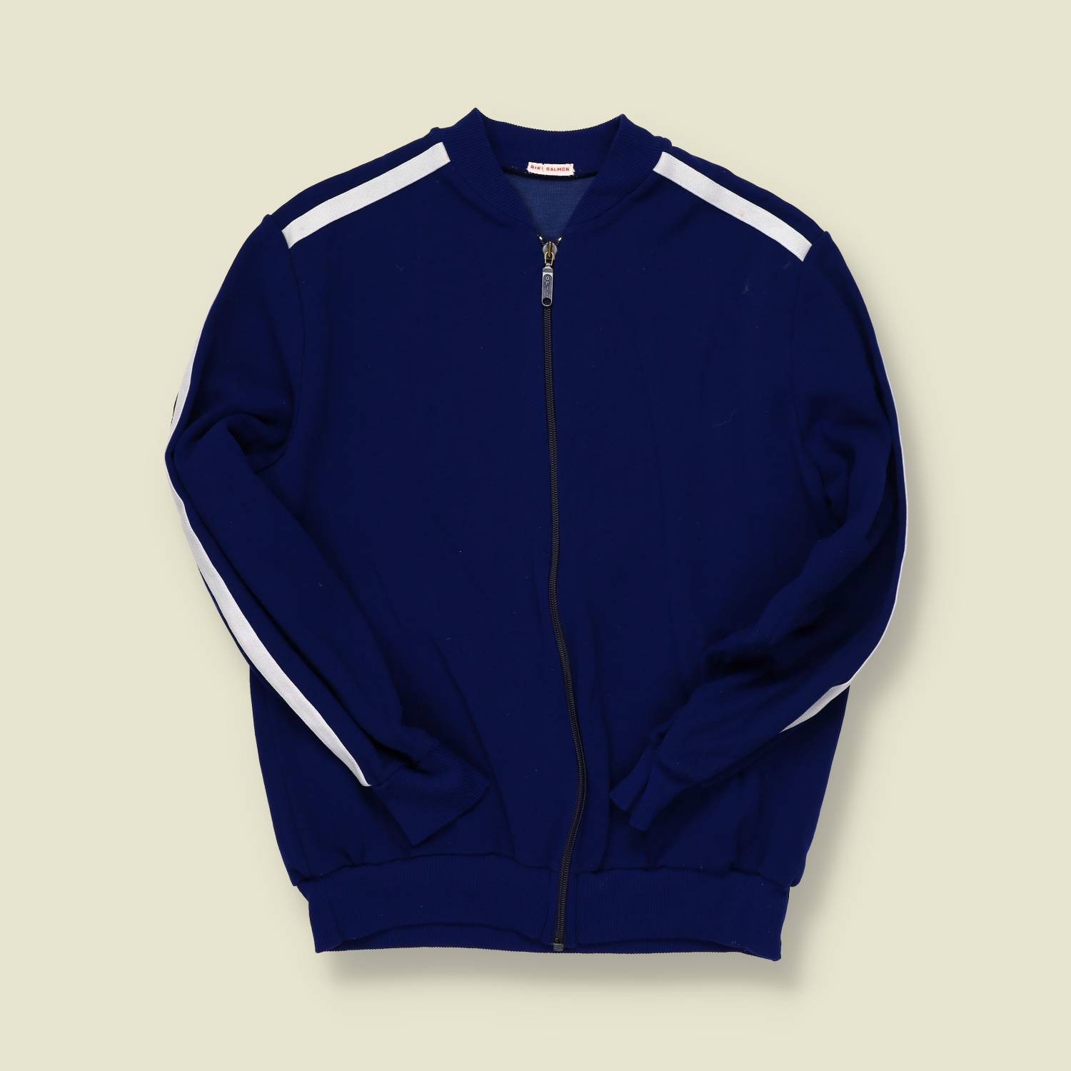 1970s | Optic Zip | Navy Track Jacket – White Stripes - XS/S