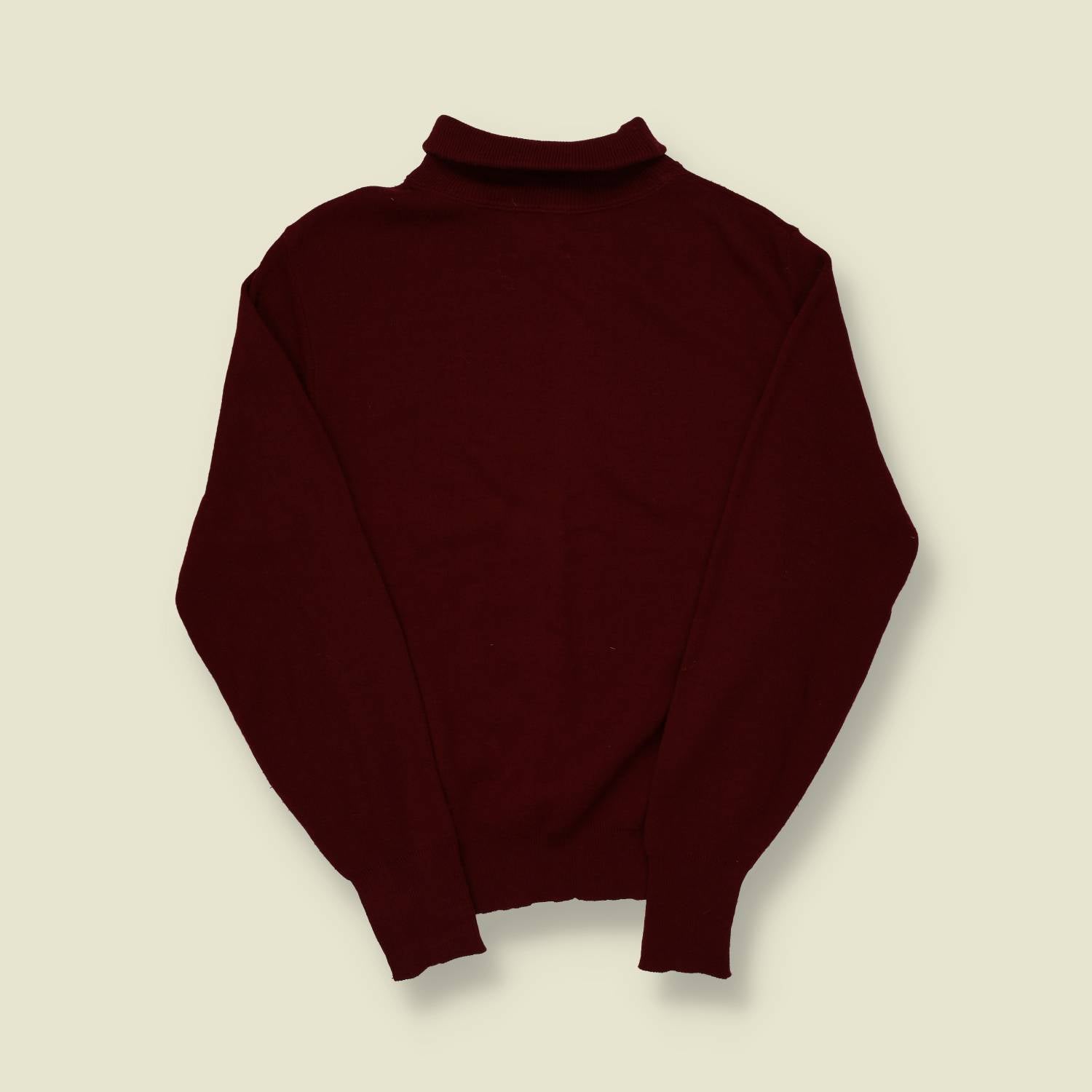 1970s | Arena | Burgundy Wool Roll Neck Jumper - XS/S