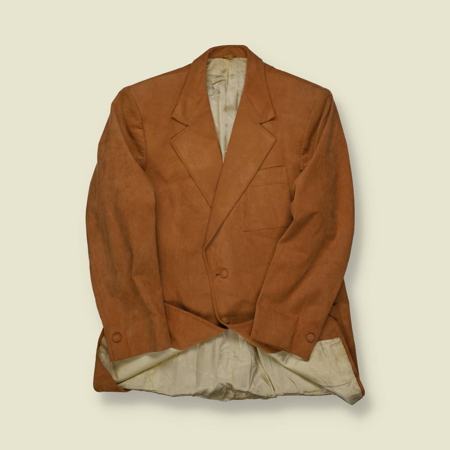 1970s | Unknown Maker | Tan Suede Blazer – Two Button - S