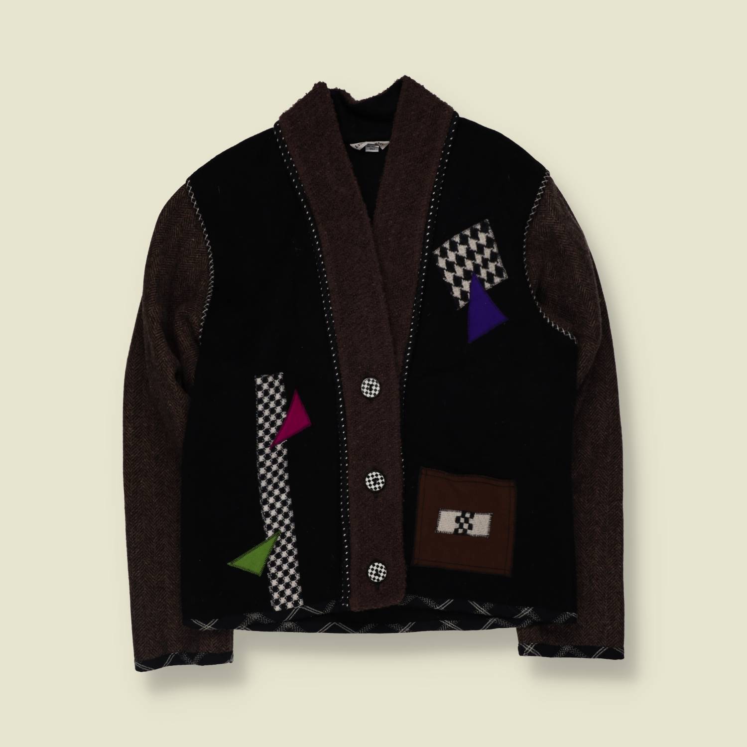 1980s | Lyn Murphy | Wool Cardigan Jacket | Black - 12