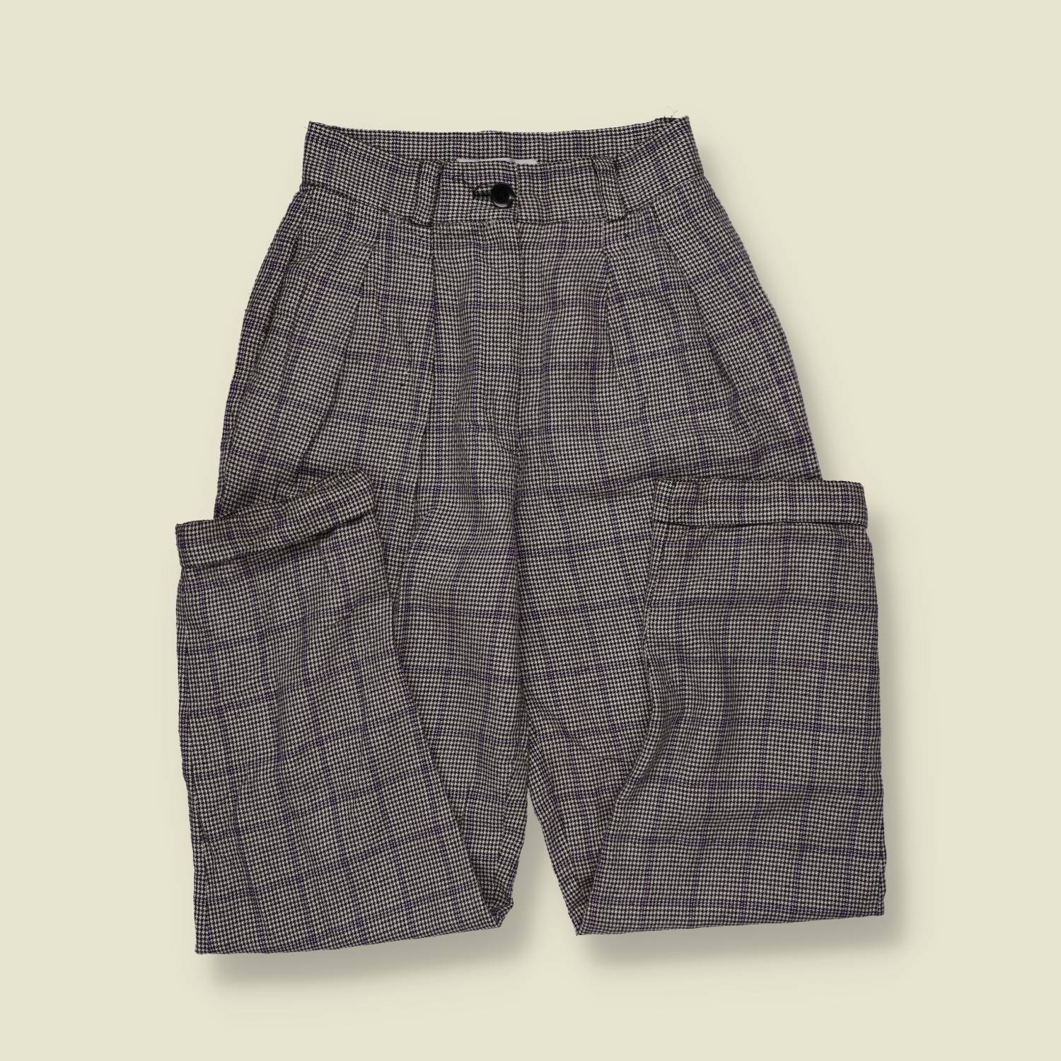 1980s | The Limited | Pleated Trousers | Grey Check - w24