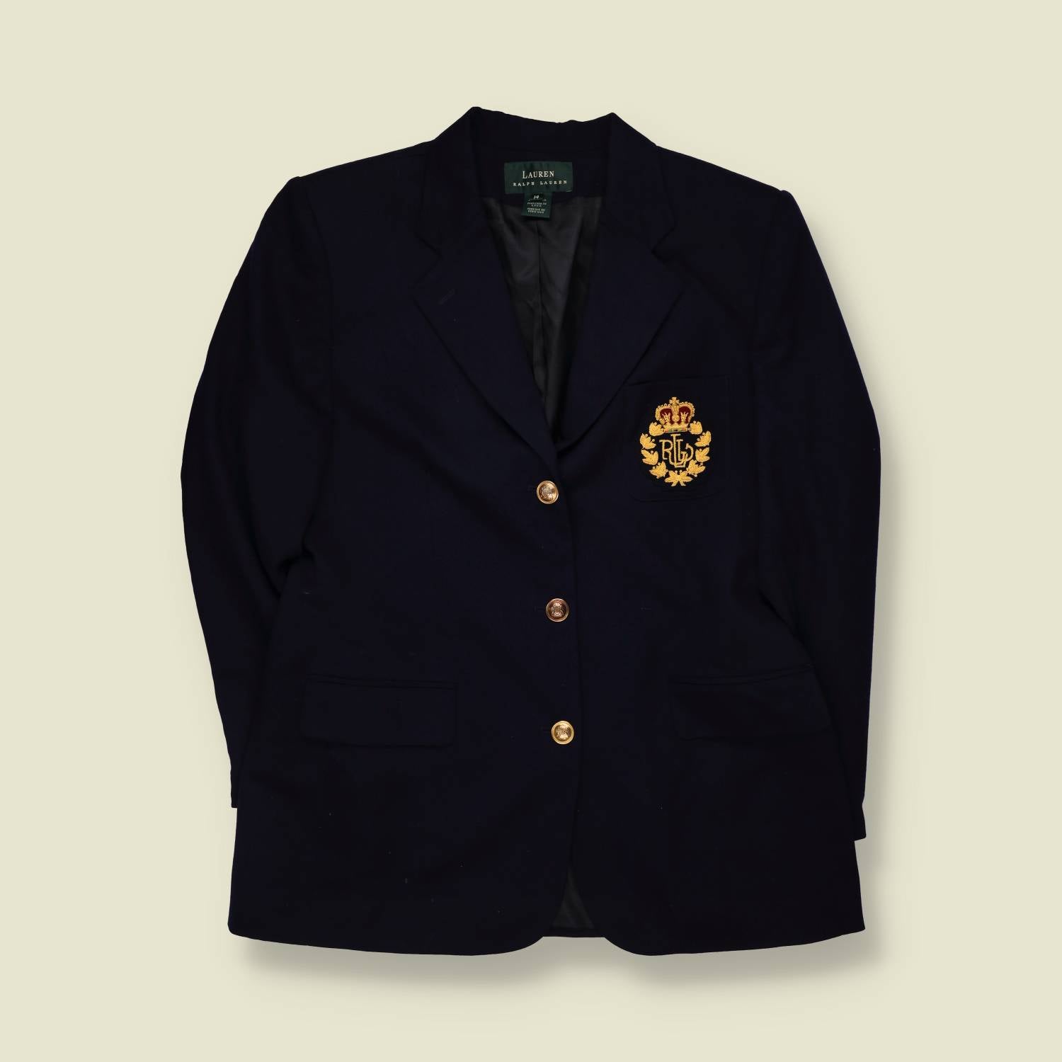 1990s | Ralph Lauren | Wool Blazer | Navy - 16