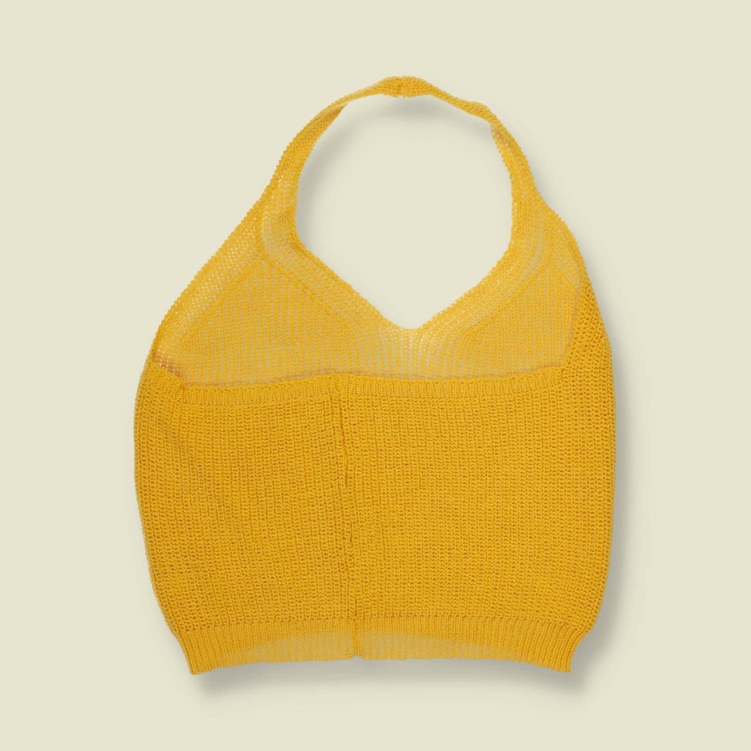 1970s | Made In Italy | Halter Knit Top | Yellow - 4