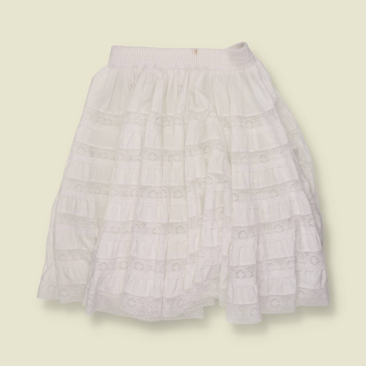 1970s | Made In USA | Half Circle Skirt | White - w30