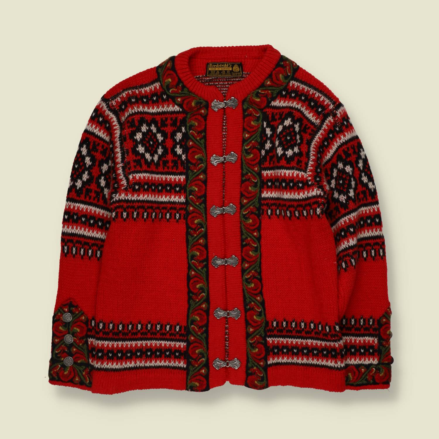 1970s–1980s | Nordstrikk | Made In Norway | Nordic Knit Cardigan | Red - 8