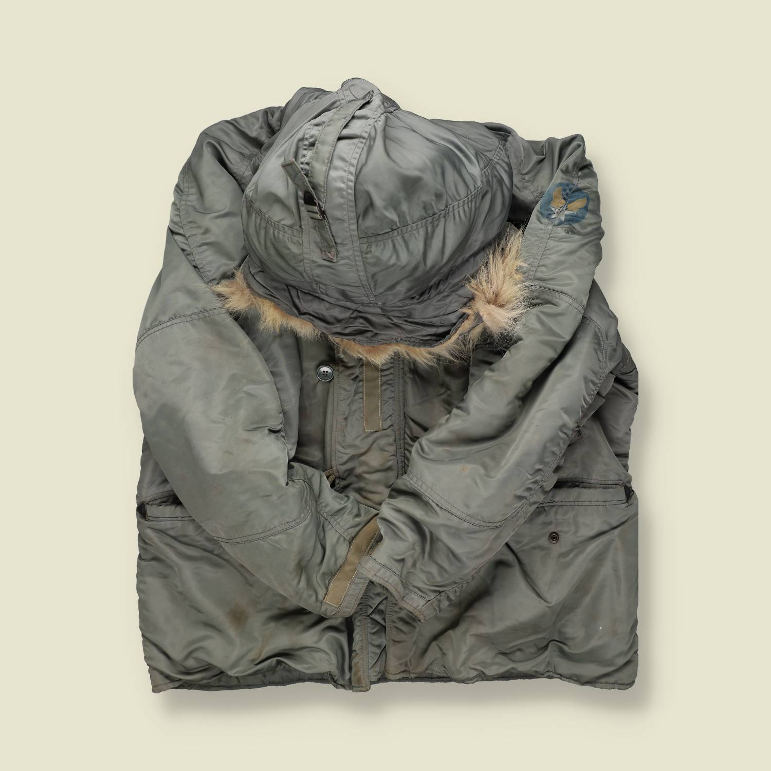 1950s-60s | USAF N-2B Flight Parka – Sage Green with Roundel Patch -XL