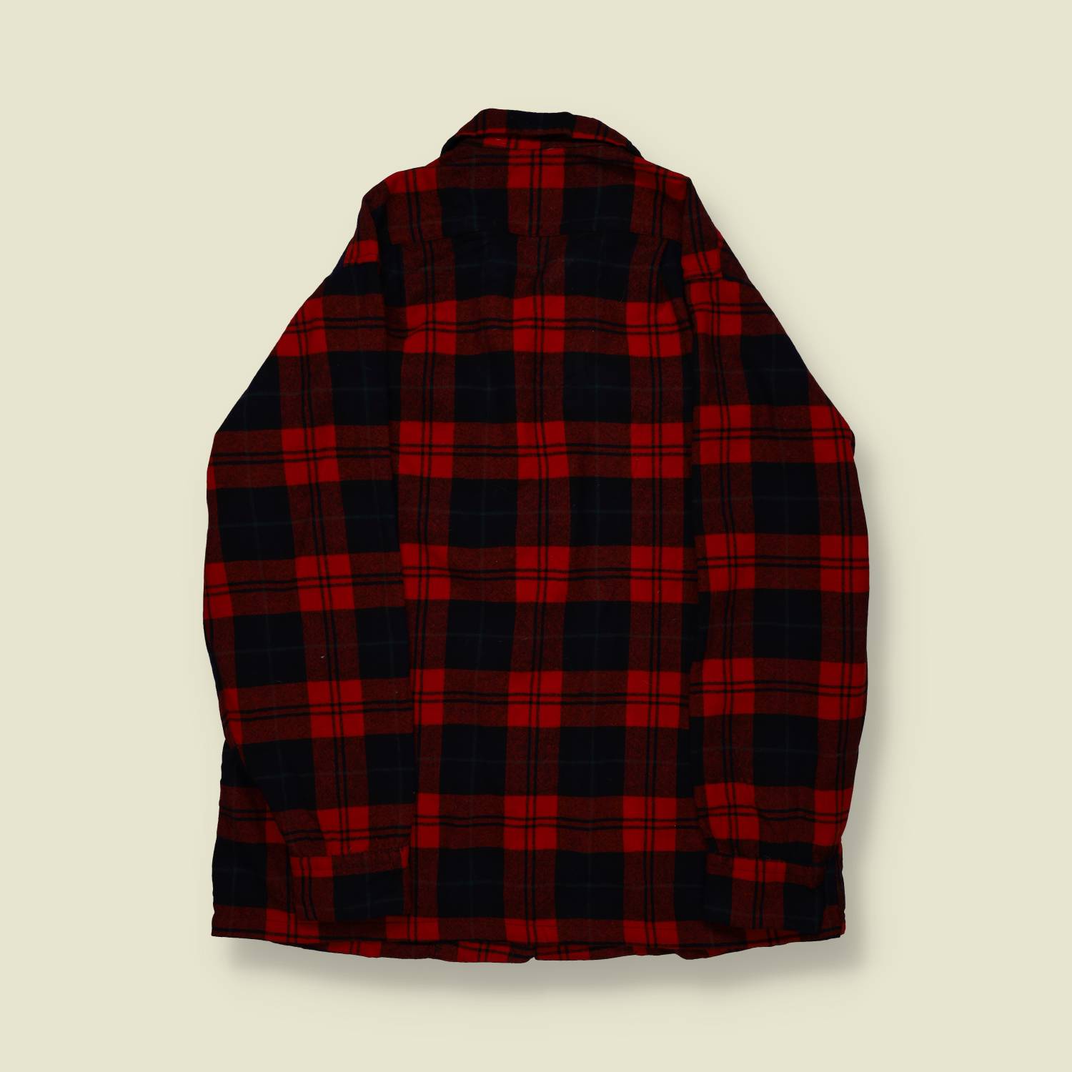 1970s | Pendleton | Made in USA | Wool Board Shirt – Red/Black Plaid - M
