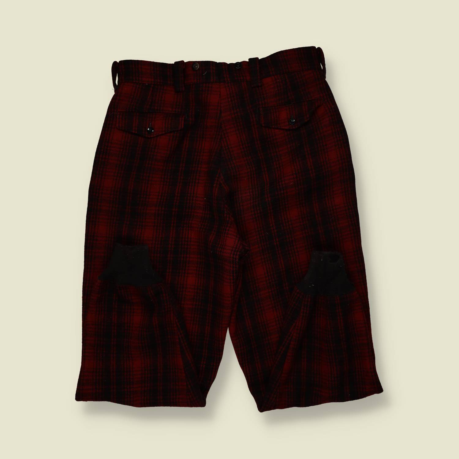 1970s | Woolrich Wool Hunting Trousers – Red & Black Plaid - w34-36
