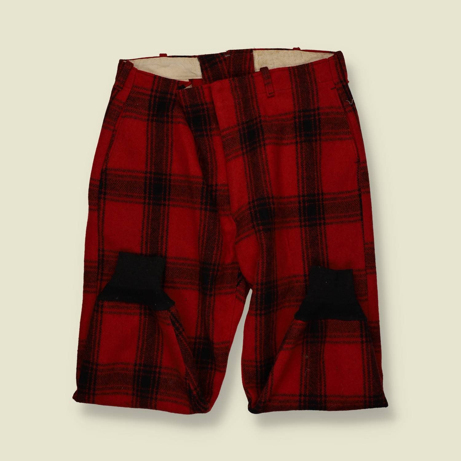 1950s | Wool Hunting Trousers – Red & Black Plaid - w34-36
