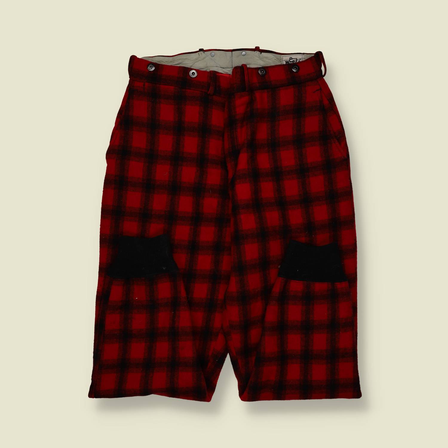1960s | Deadstock Woolrich Wool Hunting Trousers – Bright Red Buffalo Plaid - w28-30