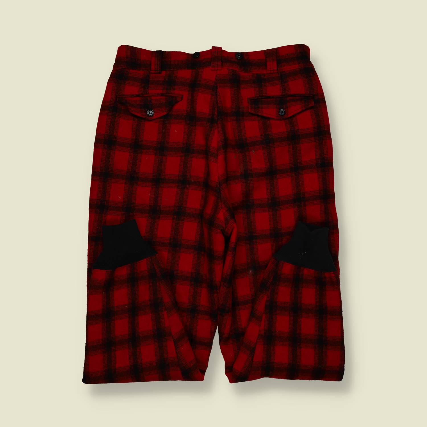 1970s–80s | Woolrich Wool Hunting Trousers – Red Buffalo Plaid - w32-34