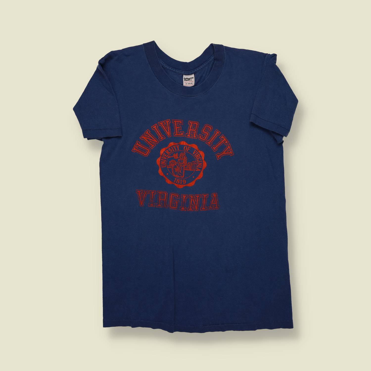 1980s | Collegiate Pacific University of Virginia T-Shirt – Navy - XS