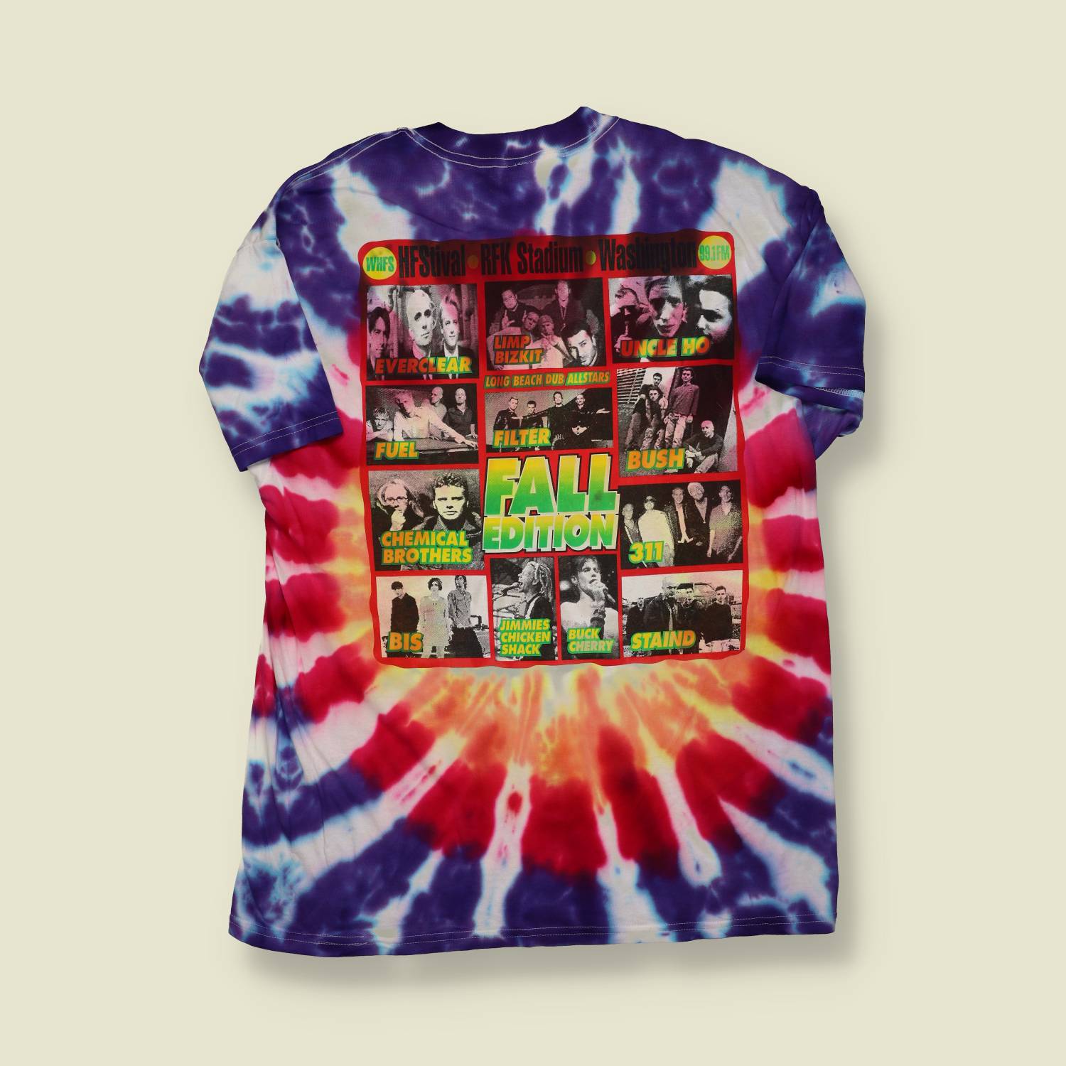 Late 1990s (c. 1999) | HFStival “Fall Edition” Tie-Dye Concert T-Shirt – Washington DC - M