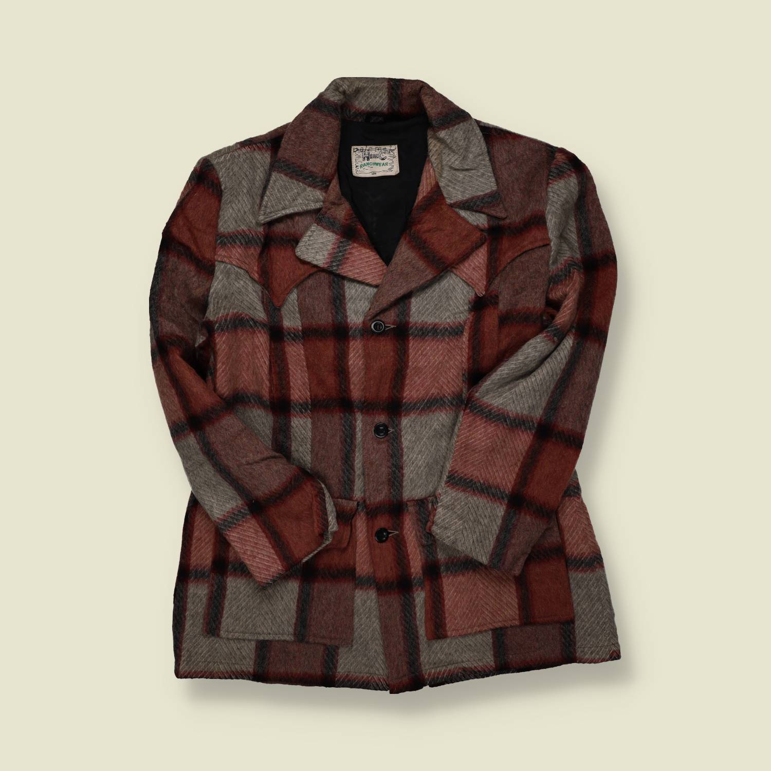 1970s | H Bar-C | Western Wool Lumberjack Coat - M