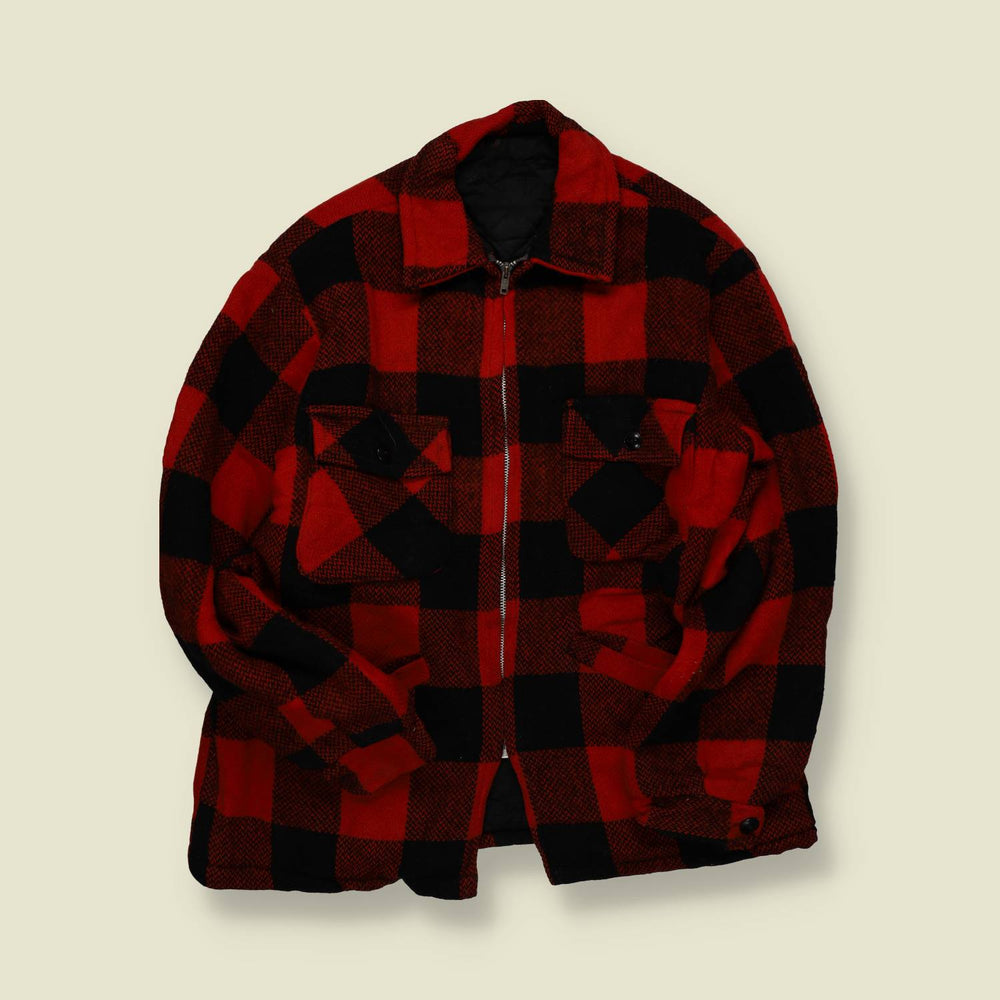 1960s | American Workwear | Buffalo Plaid Wool Jacket - M/L