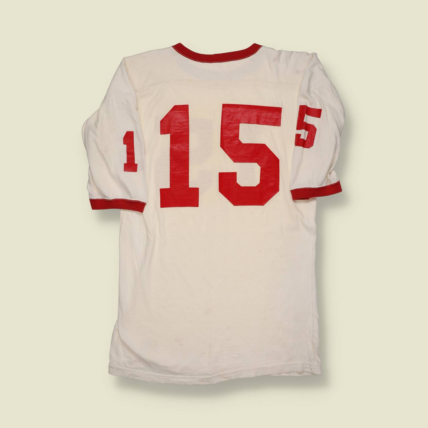 1950s | Champion | Cotton Football Jersey – White / Red - S