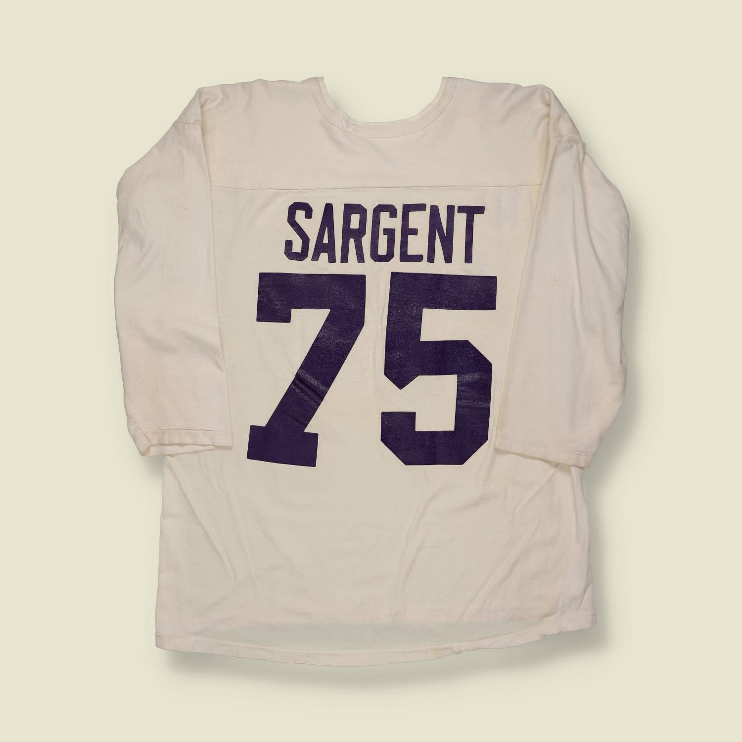 1960s–1970s | American Football | Cotton Jersey – White / Purple - S/M