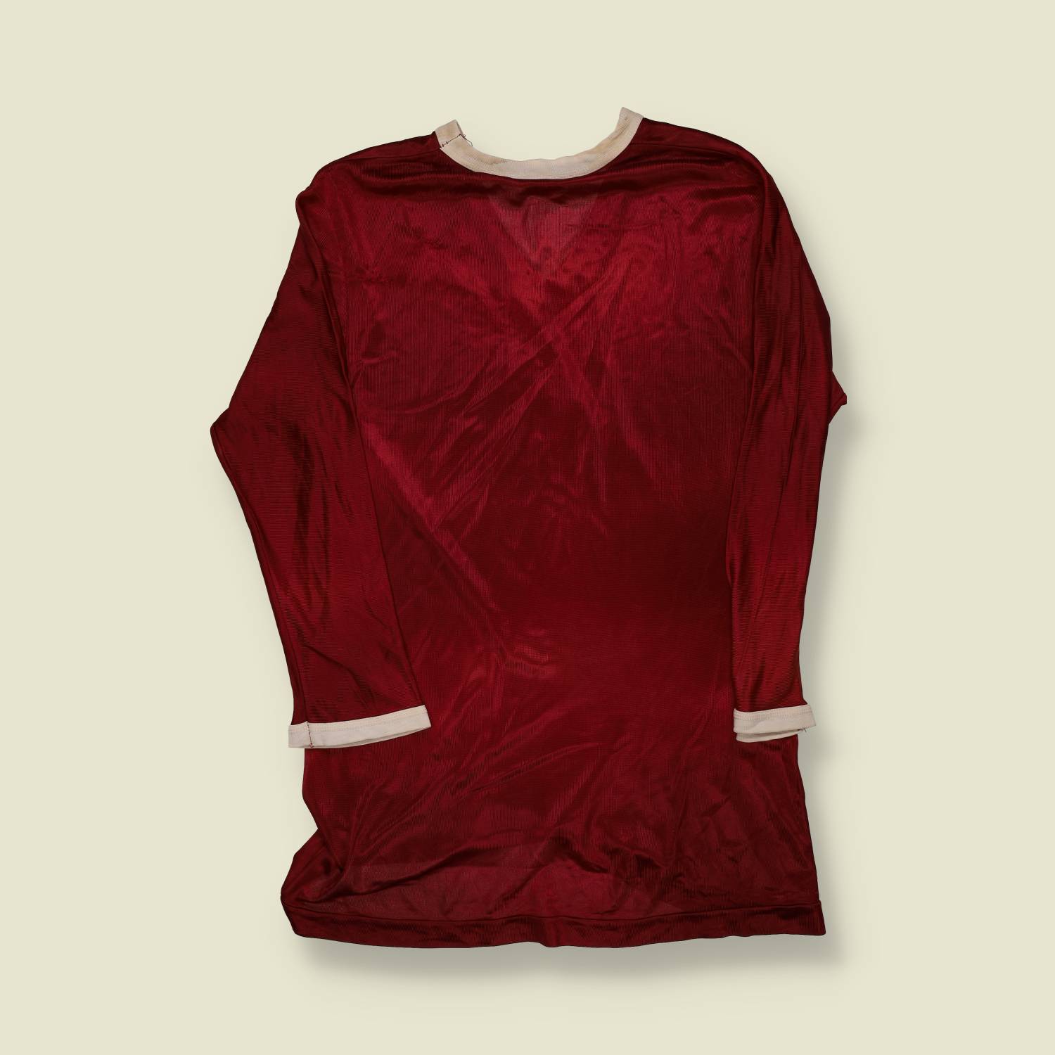 1970s | American Football | Hand-Lettered Cotton Jersey – Burgundy - XS