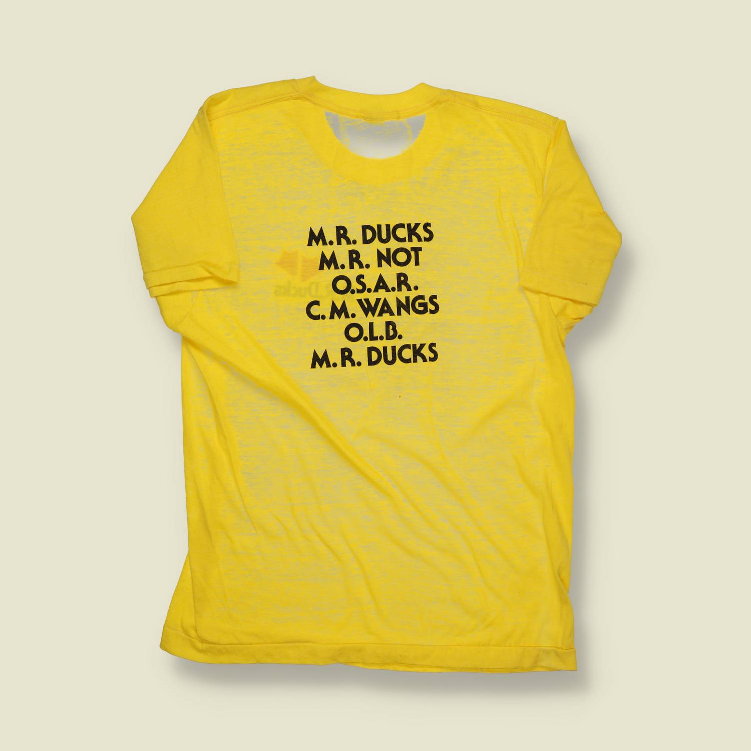 1980s | Screen Stars | M.R. Ducks Novelty T-Shirt – Yellow - XS