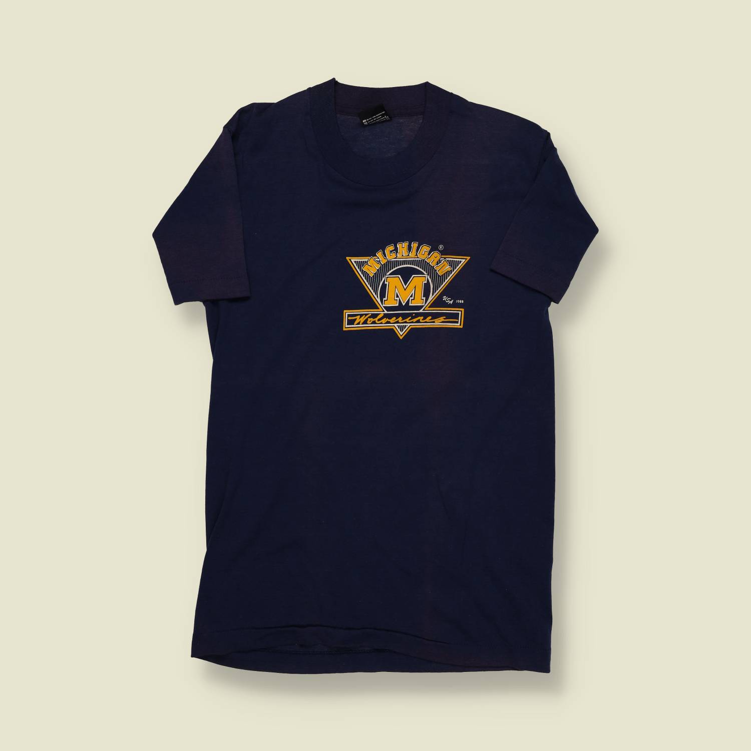 1988 | Screen Stars | Michigan Wolverines Graphic T-Shirt – Navy - XXS/XS