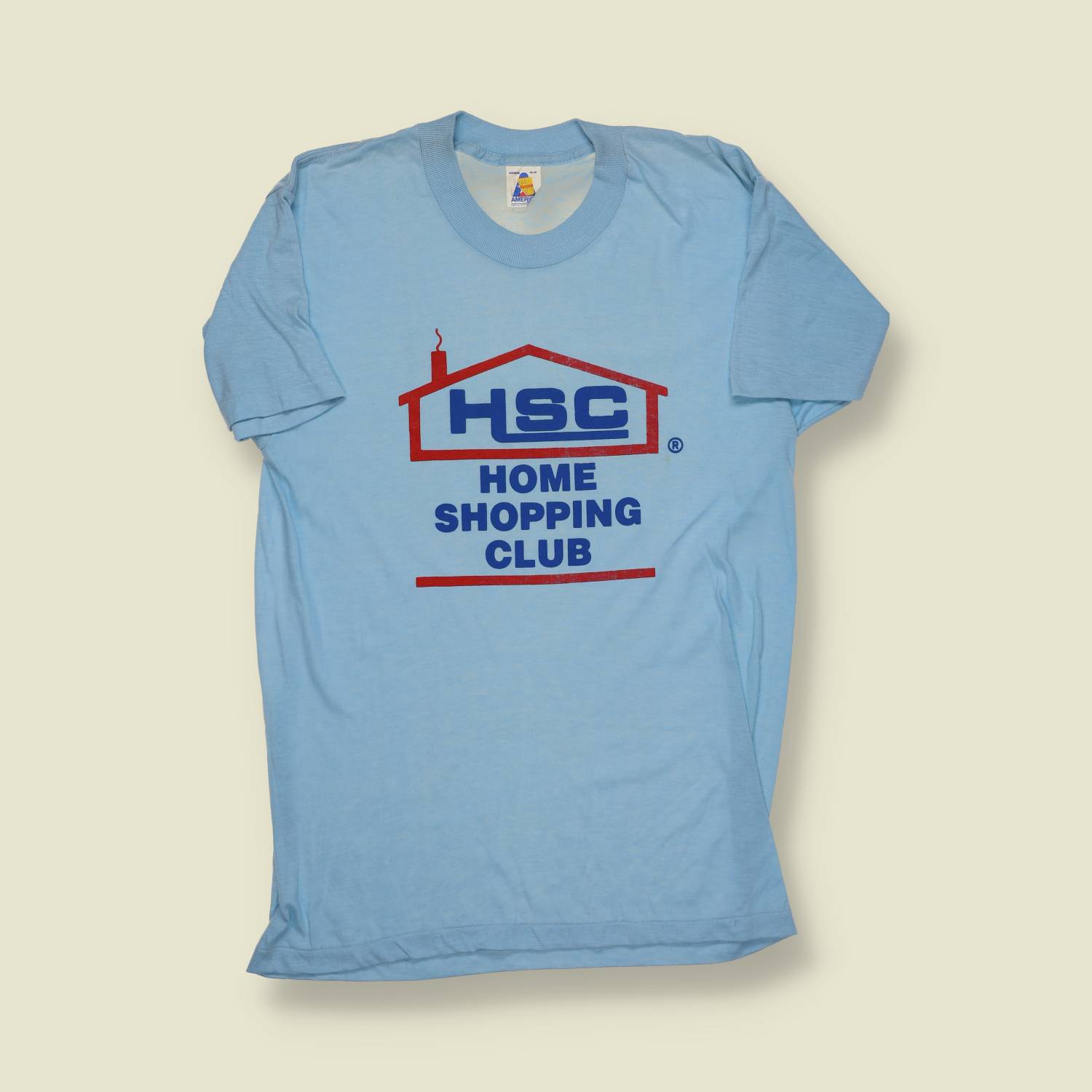 Late 1980s | American | HSCT Home Shopping Club T-Shirt – Sky Blue - M