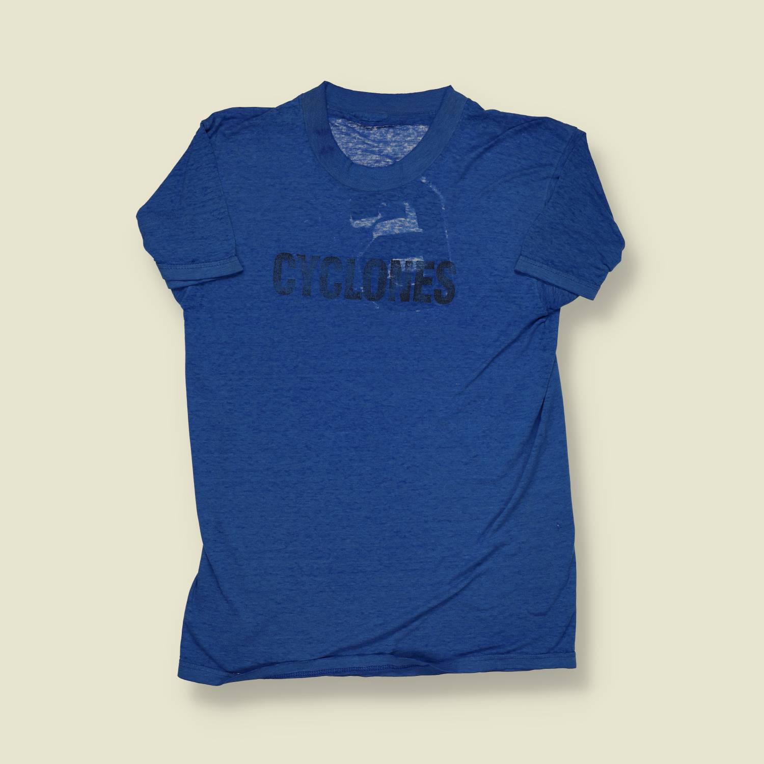 1960s Athletic Blank | Printed Tee – Faded Blue - XS