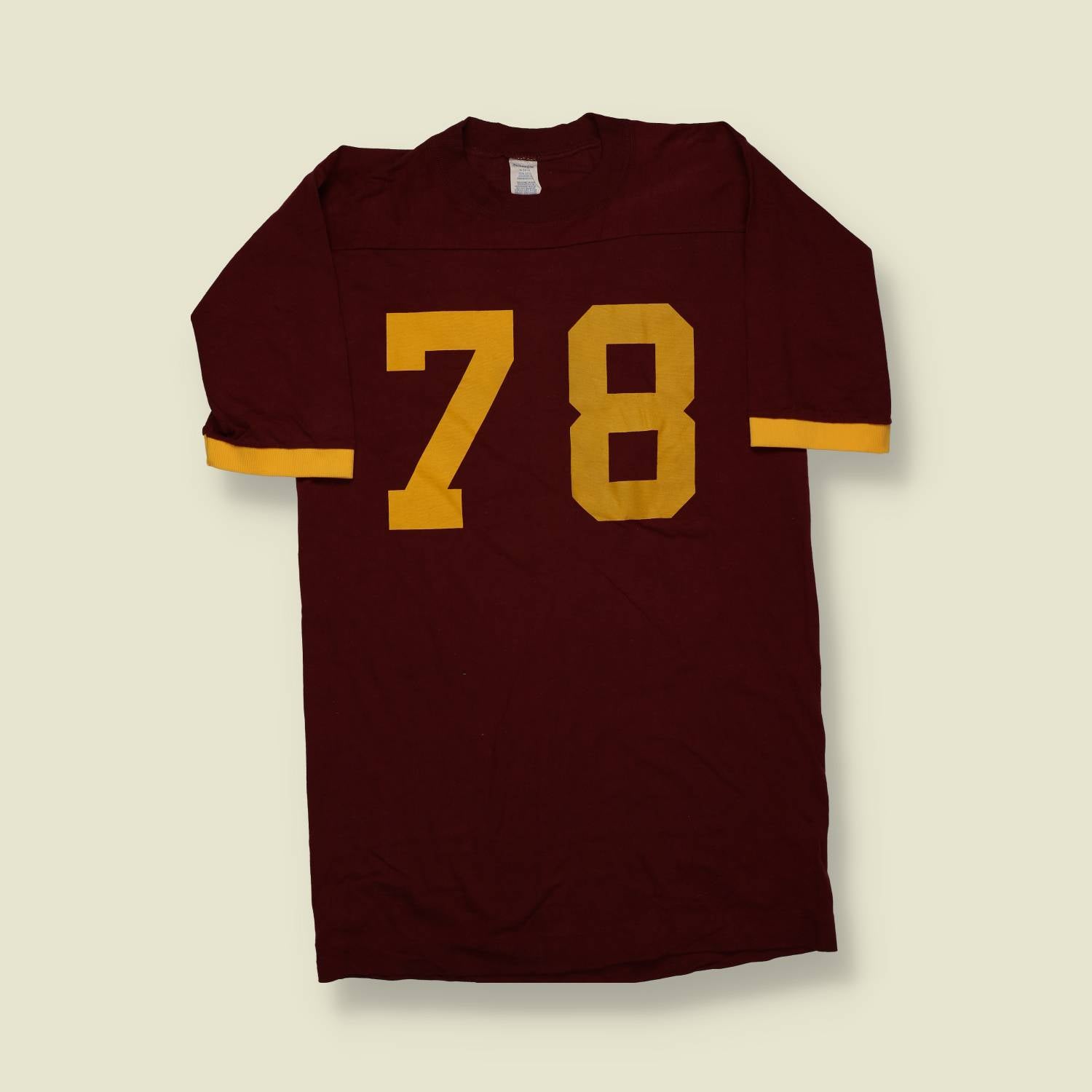 1970s | American Sportswear | Maroon Cotton Football Jersey - XS/S