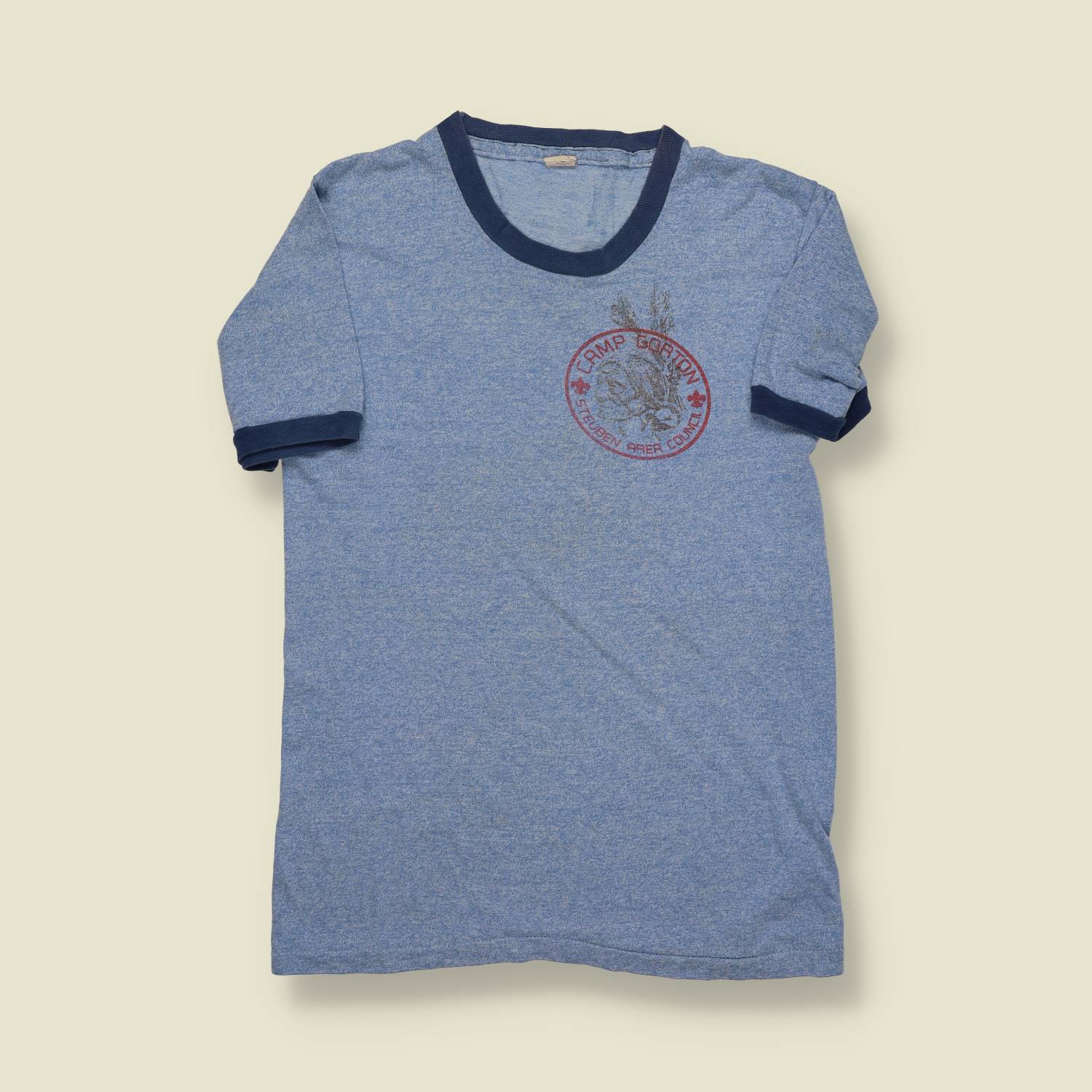 1980s | Screen Stars | Camp Barton Steuben Area Council Ringer T-Shirt - XXS