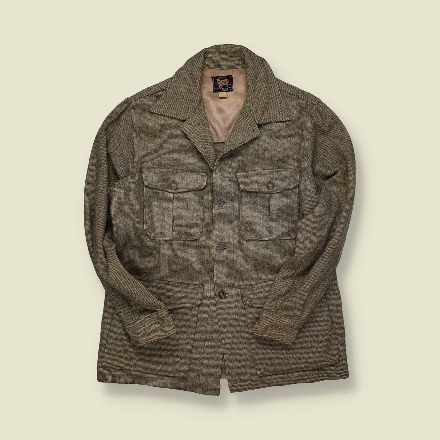 1950s | Woolrich | Wool Shirt Jacket – Brown Tweed Wool - M