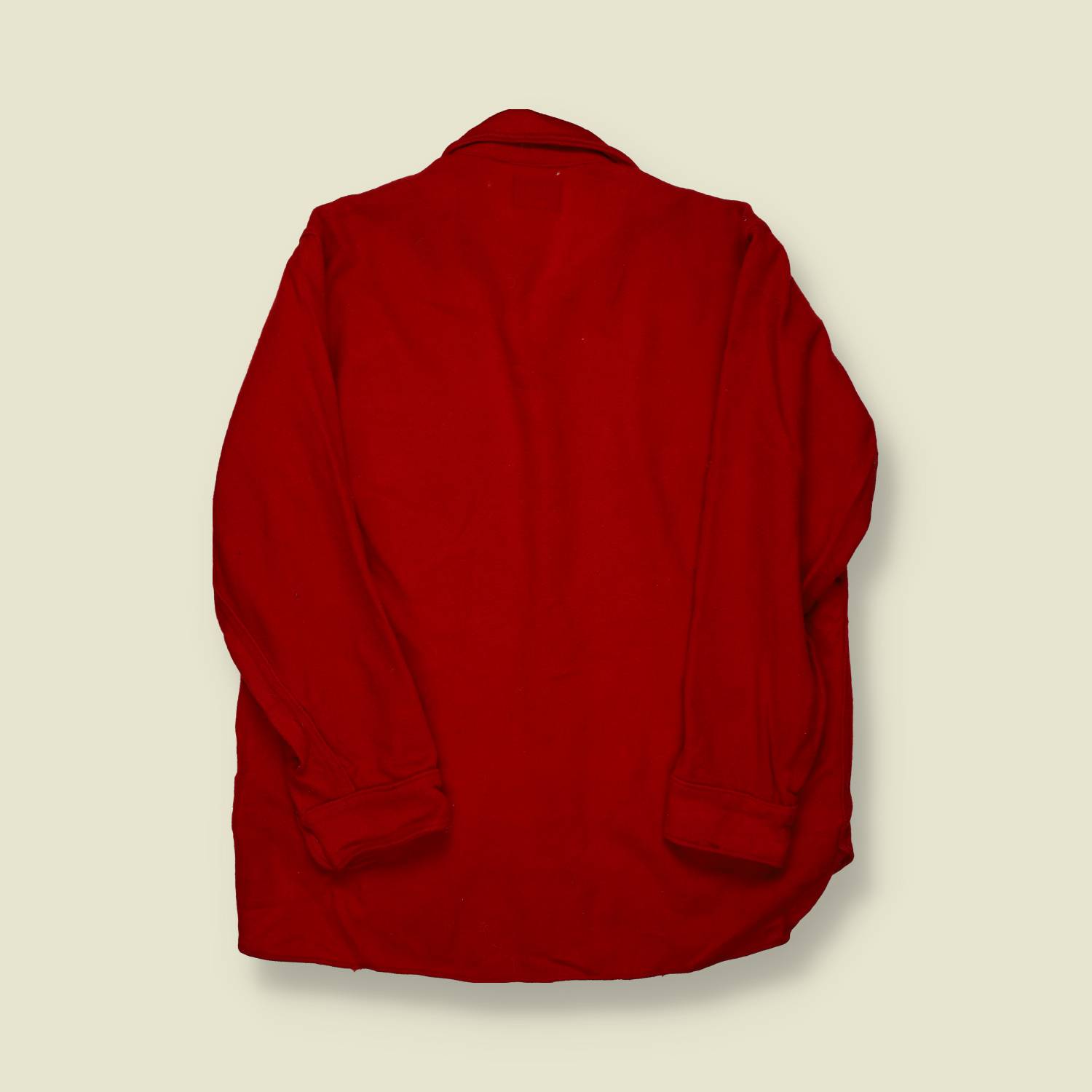 1940s–1950s | Woolrich | Solid Red Wool Shirt – Scarlet - L