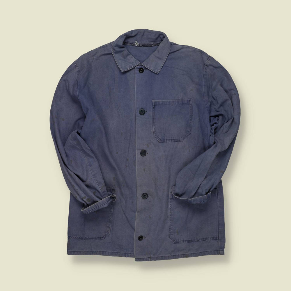 1980s | European Workwear | Blue Chore Jacket - S