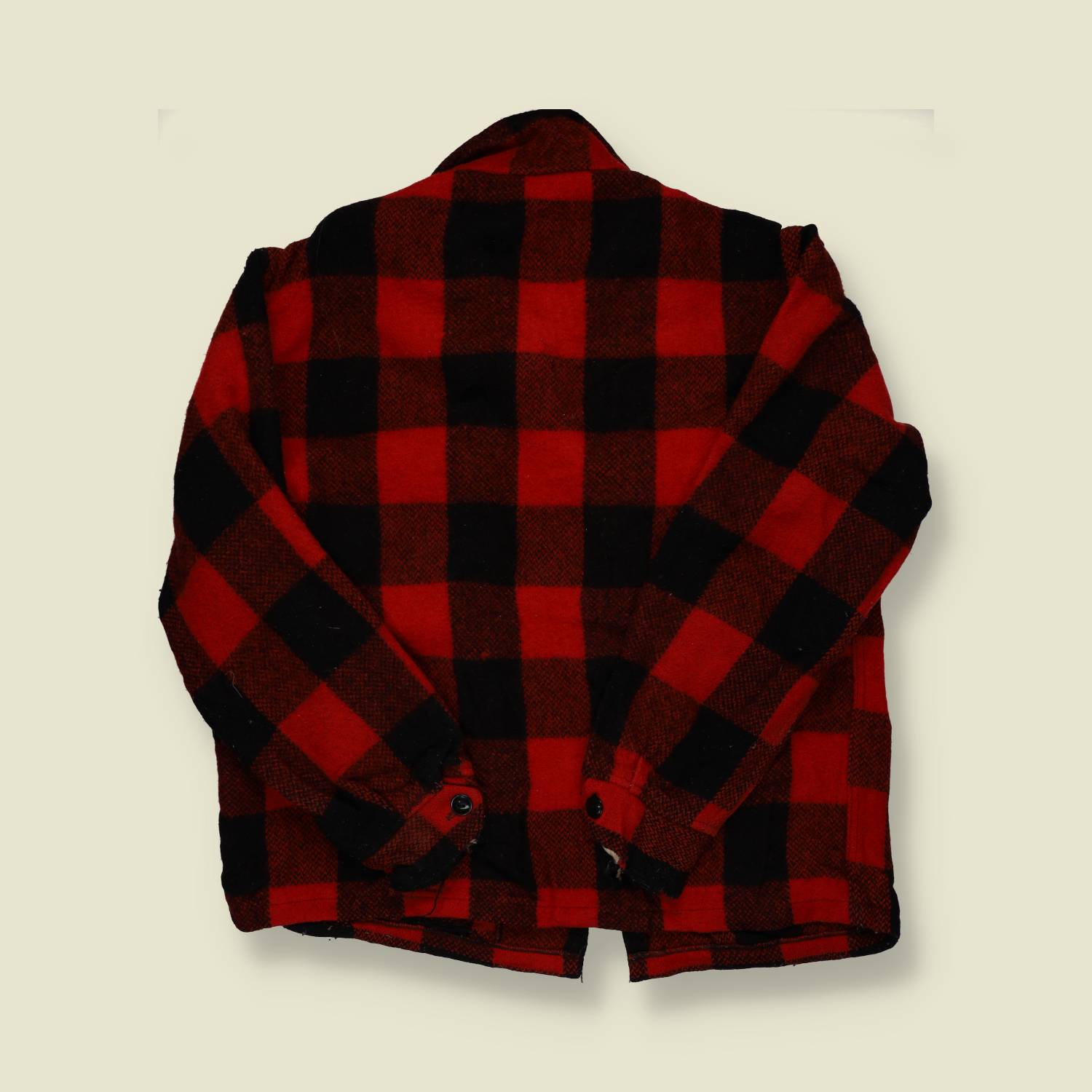 1960s | American Workwear | Red & Black Buffalo Plaid Wool Jacket - M/L