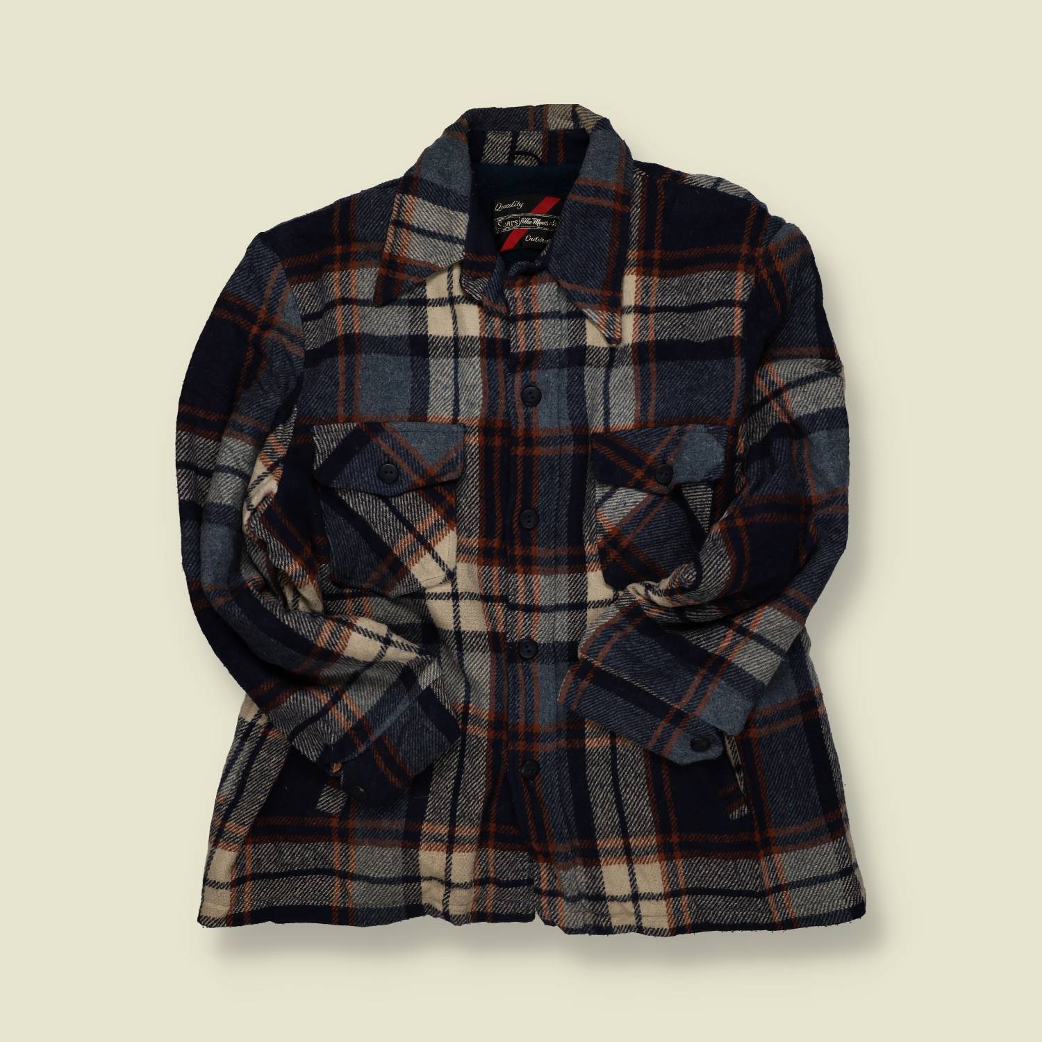 1970s | Sears | Wool Plaid Shirt Jacket - XL