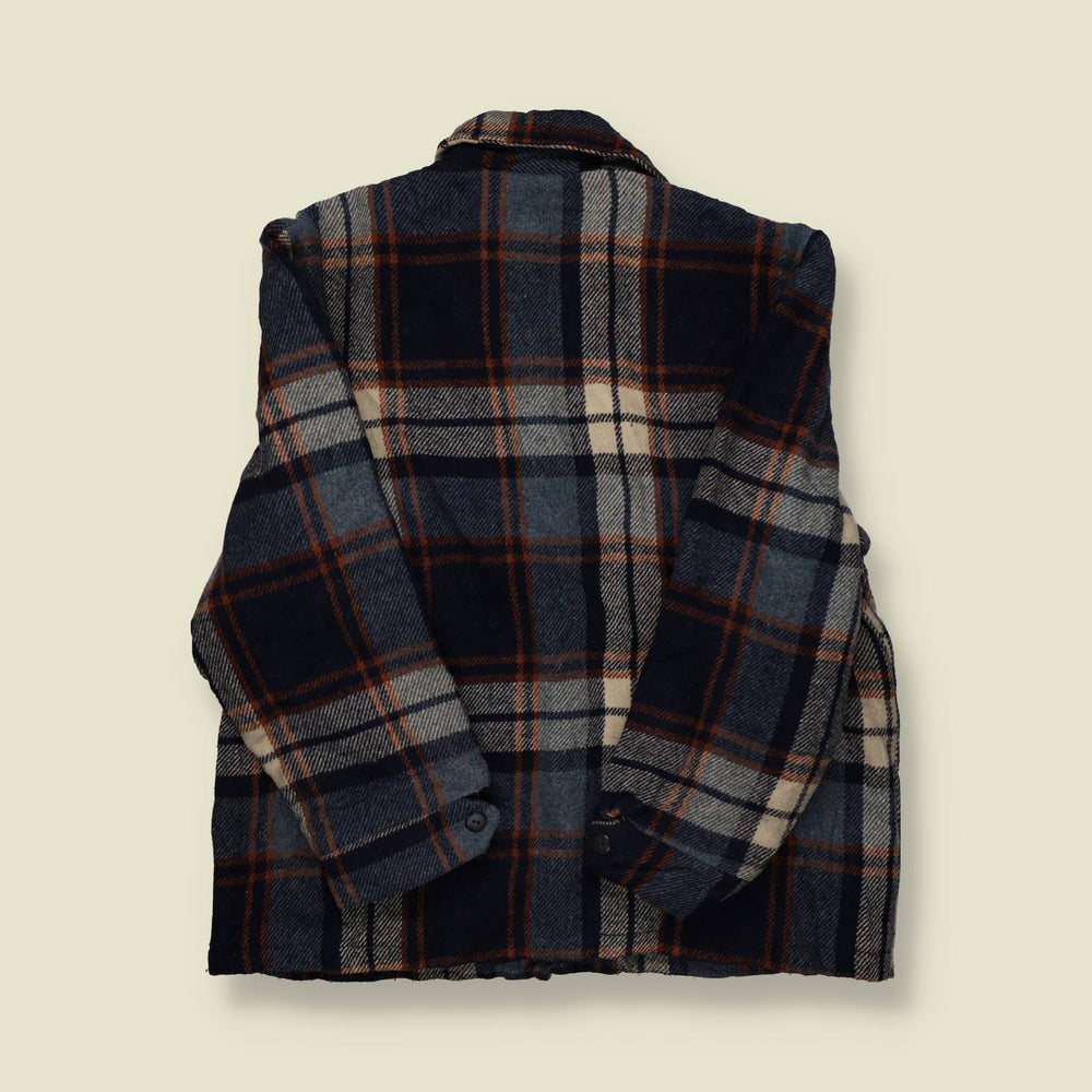 1970s | Sears | Wool Plaid Shirt Jacket - XL